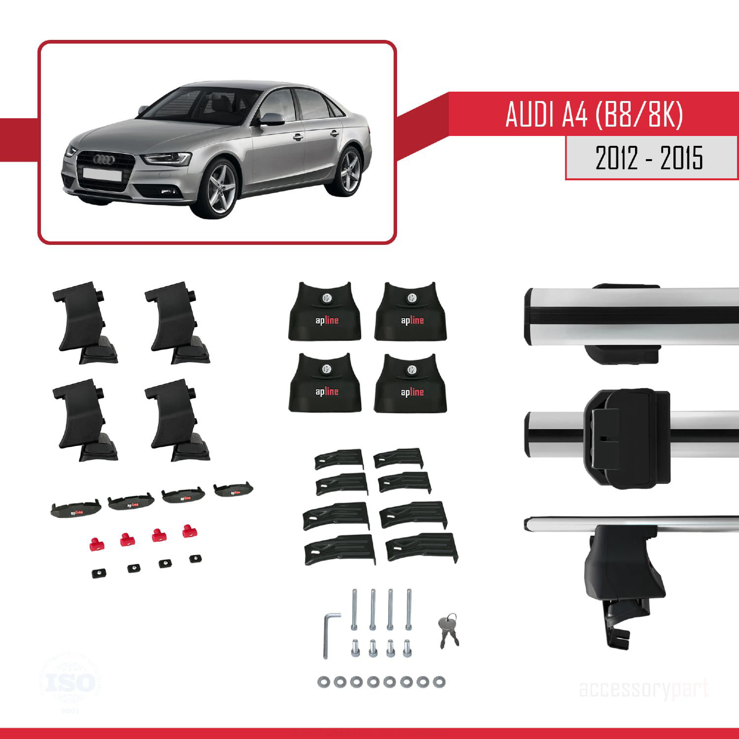 Audi A4 (B8/8K) 2012-2015 Arası ile uyumlu ACE-4 Ara Atkı Tavan B