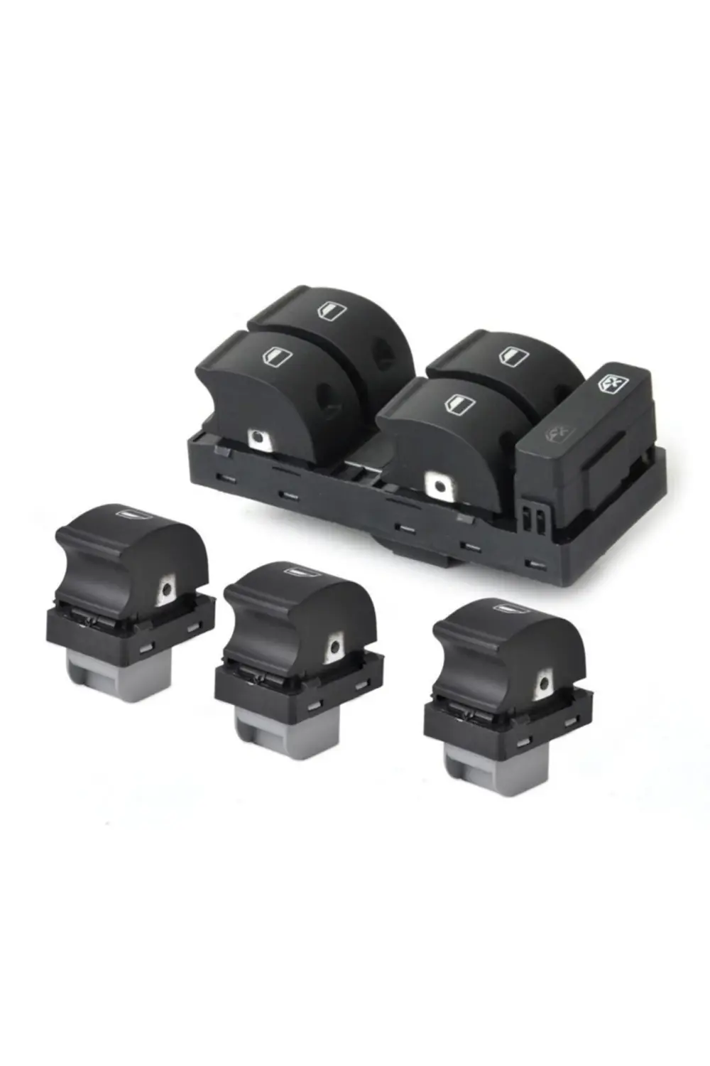 Audi A4 Dörtlü Ve Tekli Cam Anahtarı Düğmesi Seti 2002-2008