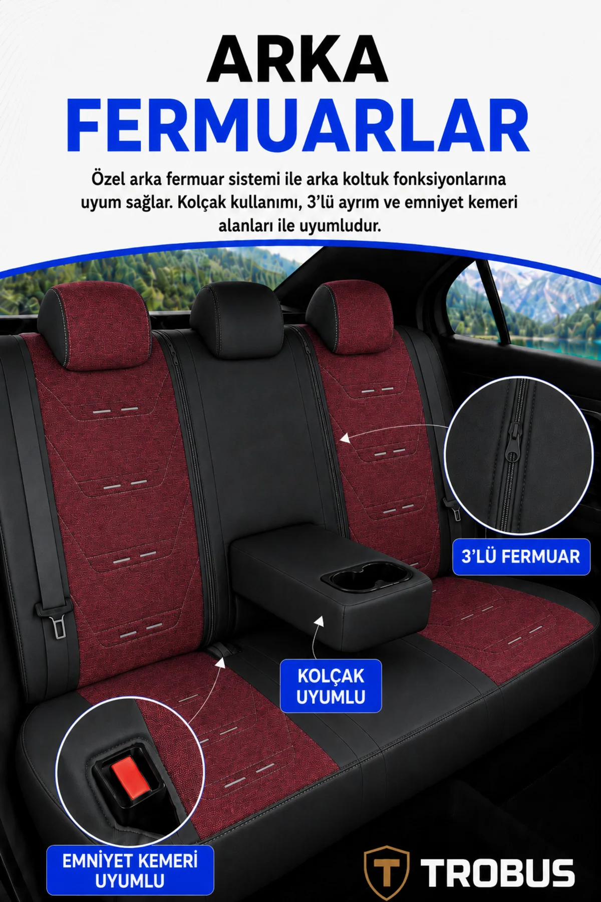 Audi A4 Sedan 2001+ Uyumlu Prestige Line Keten Serisi Kırmızı Siyah Koltuk Kılıfı