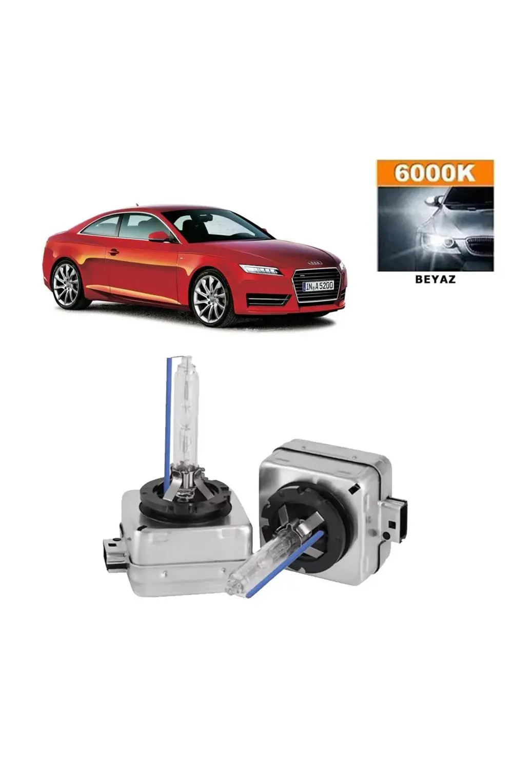 Audi A5 2011-2019 D3S / D3R 6000K Beyaz HID Xenon Ampul 2 Adet