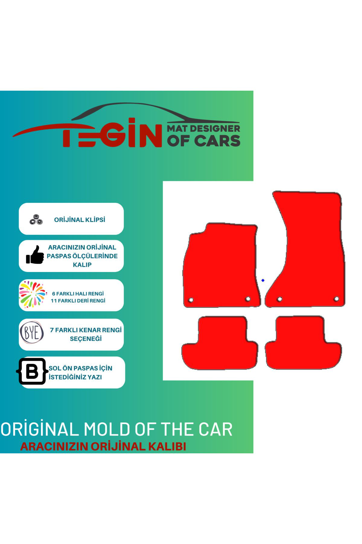 Audi A5 Coupe 2007-2016 Prime Siyah Kırmızı Deri Kırmızı Kenar Pa