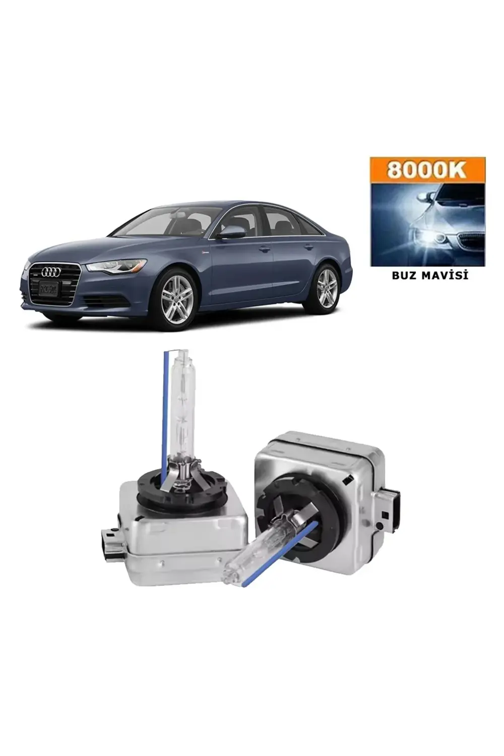 Audi A6 2008-2015 D3S / D3R 8000K Buz Mavisi HID Xenon Ampul 2 Ad