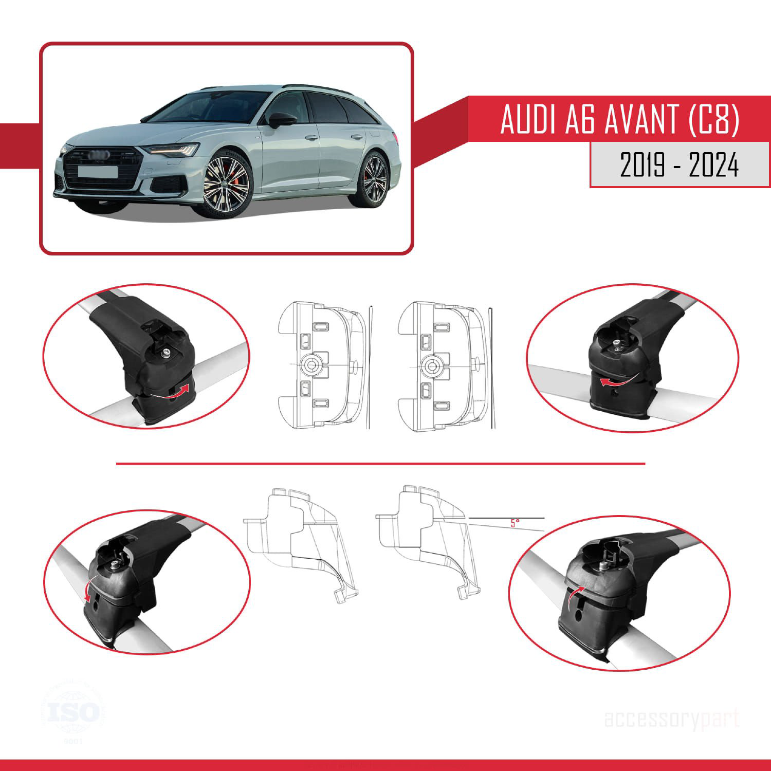 Audi A6 Avant (C8) 2019 ve Sonrası ile uyumlu ACE-2 Ara Atkı Tava