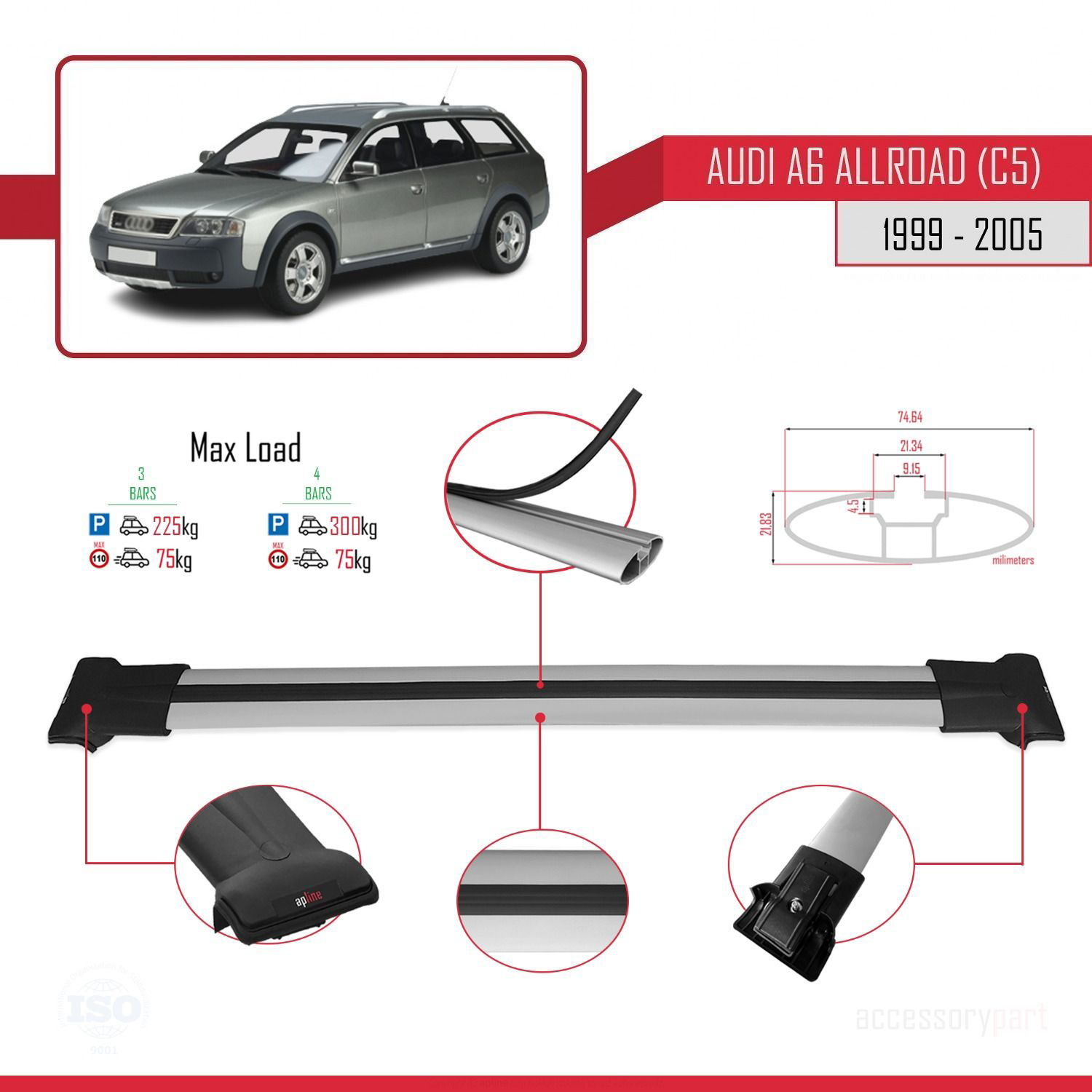 Audi A6 (C5) Allroad 1999-2005 Arası ile Uyumlu FLY Model Ara Atk