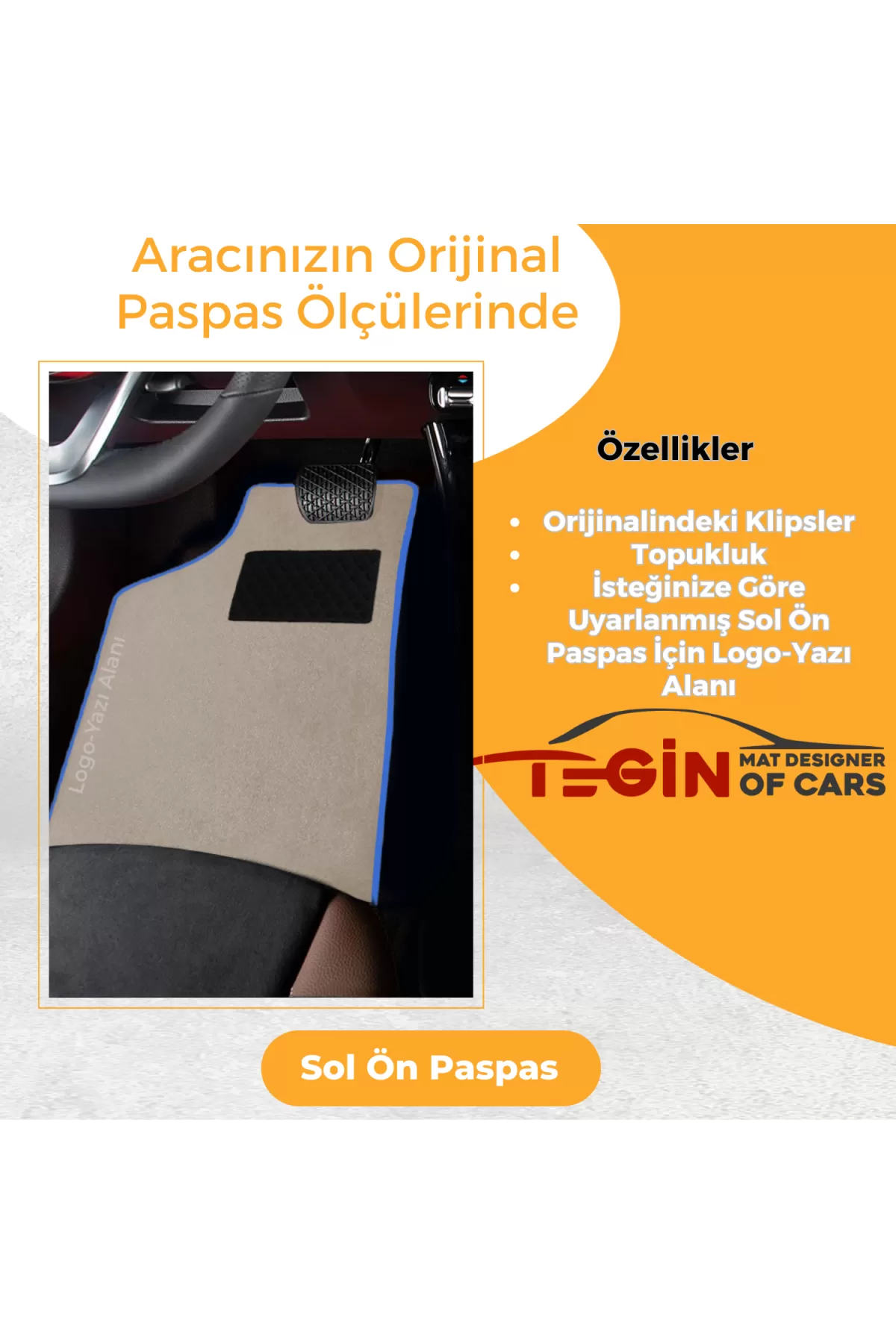 Audi A6 C6 2008-2011 Makyajlı Prime Bej Halı Mavi Kenar Halı Pasp