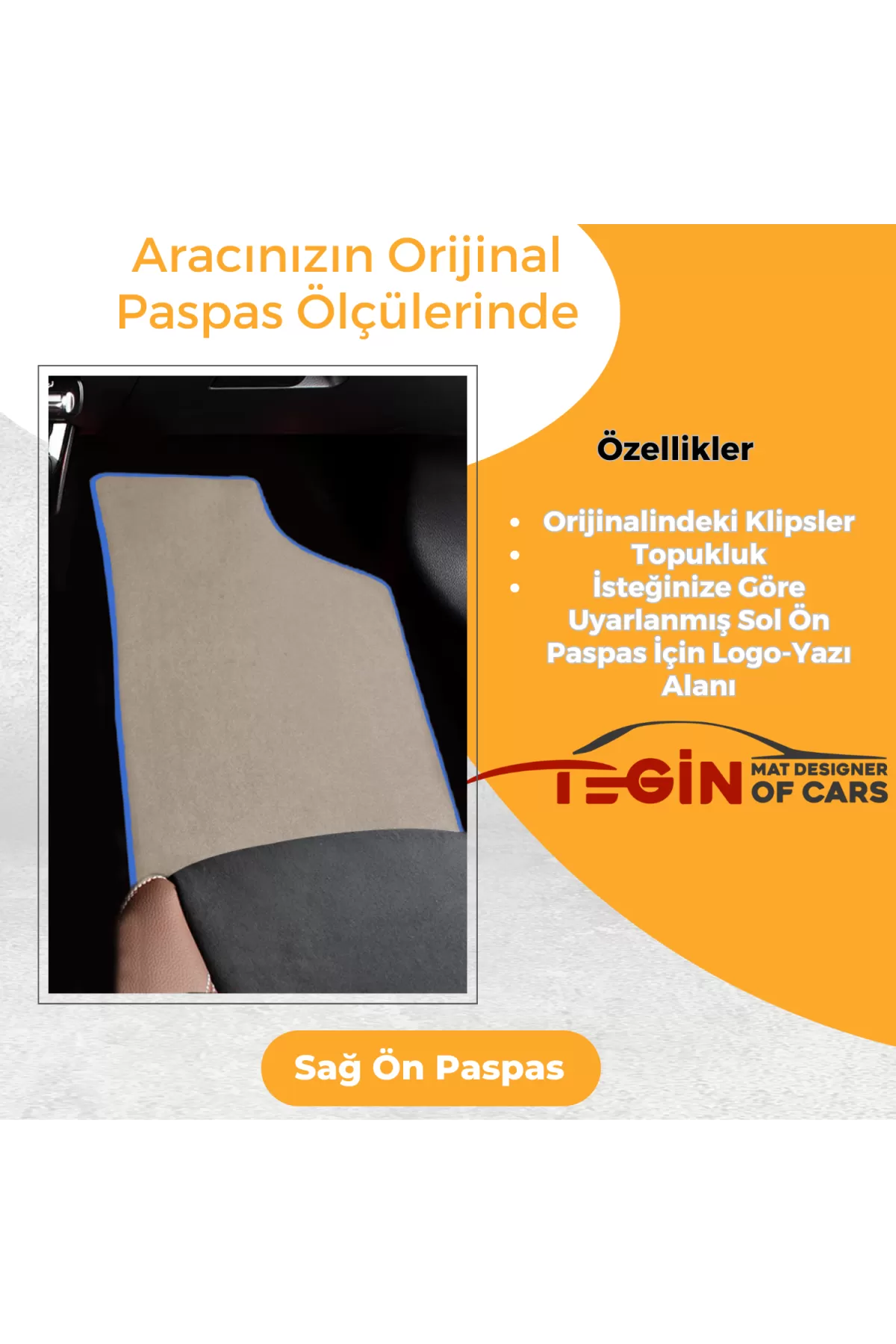 Audi A6 C6 2008-2011 Makyajlı Prime Bej Halı Mavi Kenar Halı Pasp