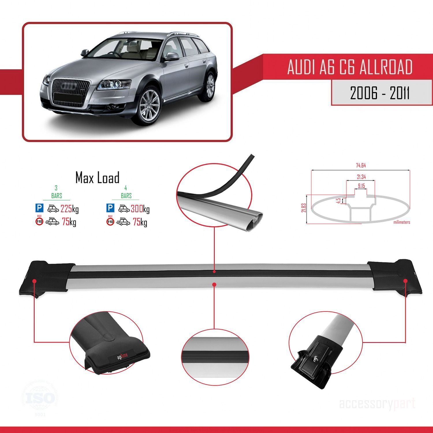 Audi A6 (C6) ALLROAD 2006-2011 Arası ile Uyumlu FLY Model Ara Atk