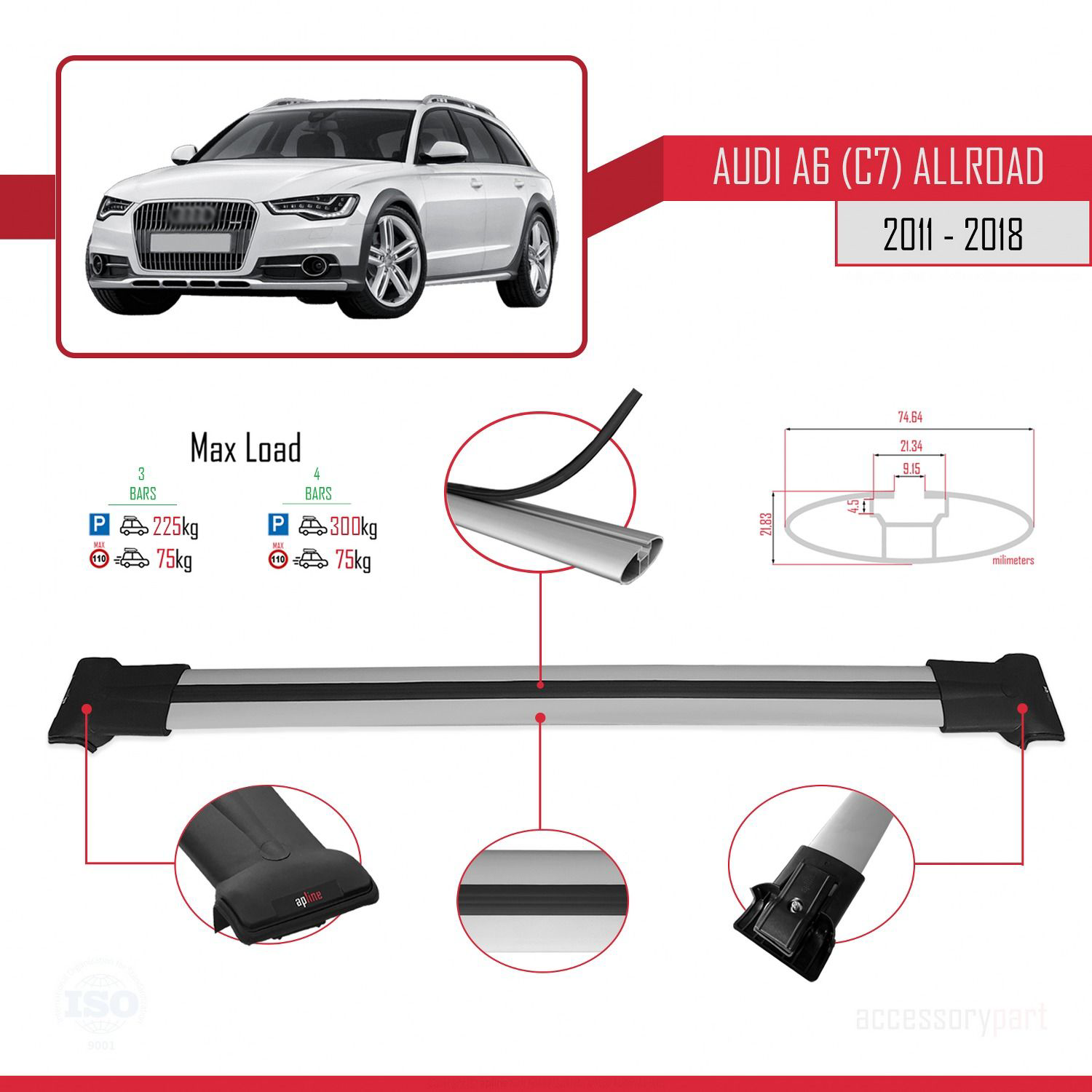 Audi A6 (C7) Allroad 2011-2018 Arası ile uyumlu FLY Model Ara Atk