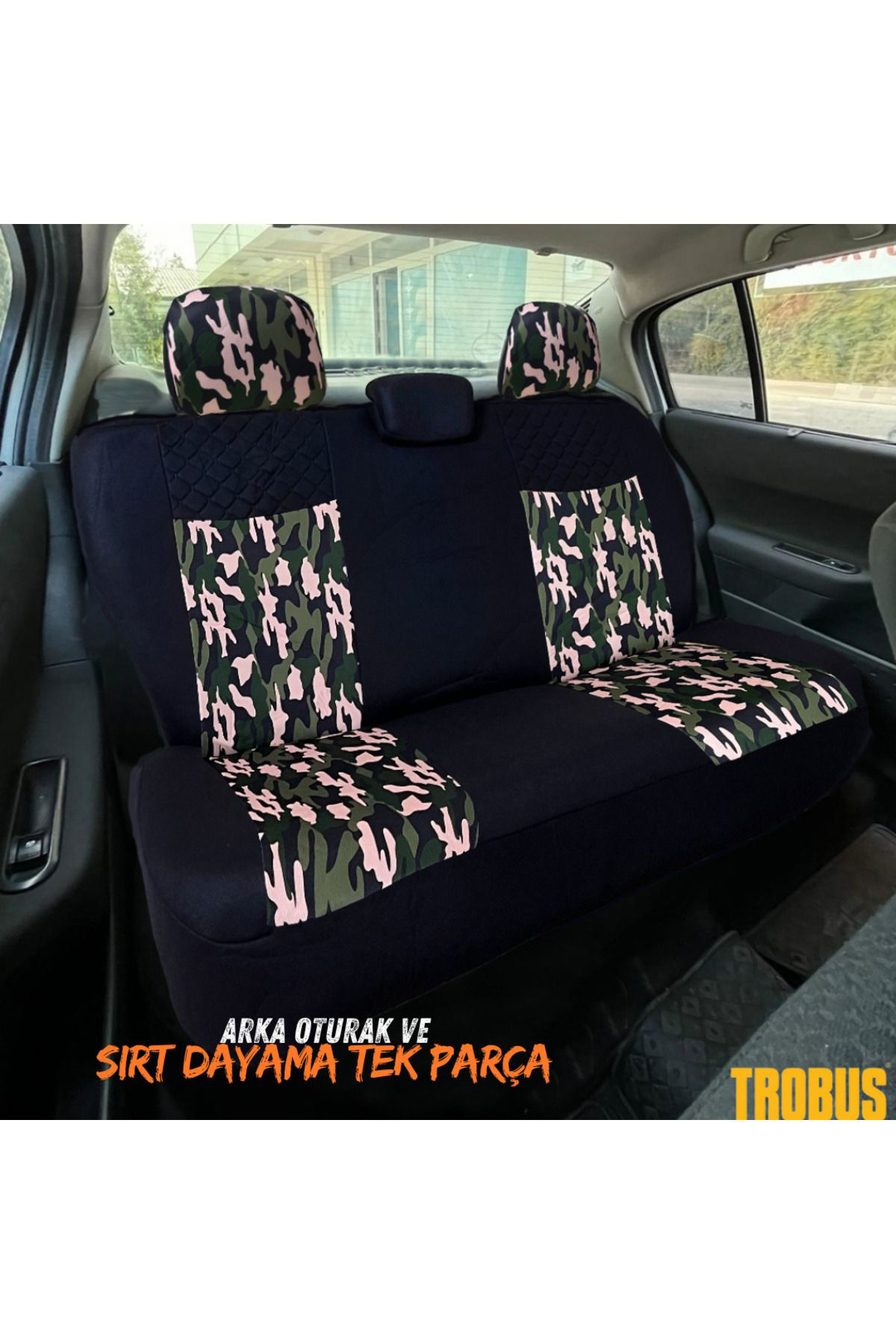 Audi A8 (1994–2002) Uyumlu Outdor Temalı Koltuk Kılıfı Siyah Yeşi