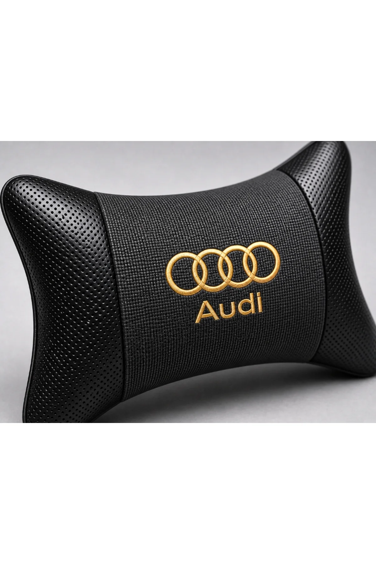 Audi Logolu Boyun Yastığı 2’li Set Füme Keten Kumaş Nakışlı Oto Koltuk Baş Destek Yastığı Audi Logolu Boyun Yastığı 2’li Set Füme Keten Kumaş Nakışlı Oto Koltuk Baş Destek Yastığı - Görsel 4