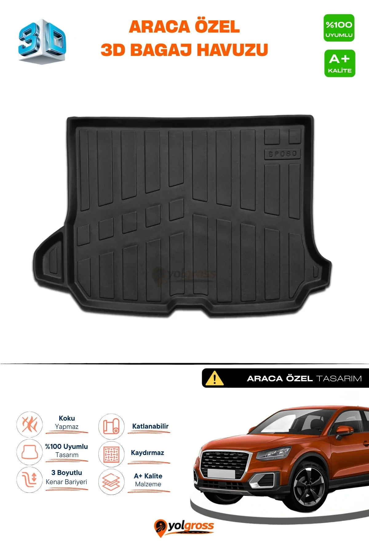 Audi Q2 3D Pro Bagaj Havuzu Üst Bagaj 2016 Üzeri A+ Kalite Audi Q2 3D Pro Bagaj Havuzu Üst Bagaj 2016 Üzeri A+ Kalite