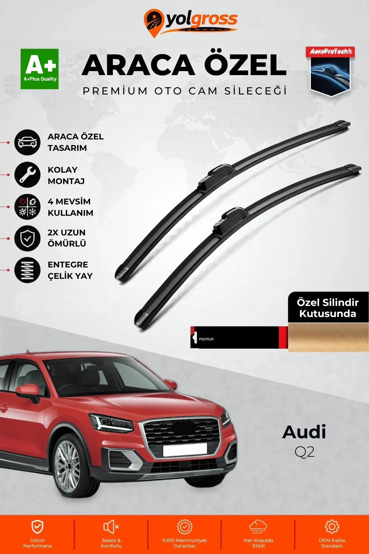 Audi Q2 Ön Cam Silecek Seti 2016 Üzeri Premium Araca Özel 60-48 Cm A+ Kalite Audi Q2 Ön Cam Silecek Seti 2016 Üzeri Premium Araca Özel 60-48 Cm A+ Kalite