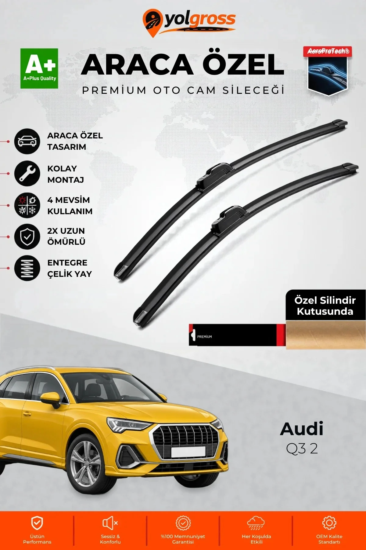 Audi Q3 2 Ön Cam Silecek Seti 2018-2025 Premium Araca Özel 60-50 Cm A+ Kalite Audi Q3 2 Ön Cam Silecek Seti 2018-2025 Premium Araca Özel 60-50 Cm A+ Kalite