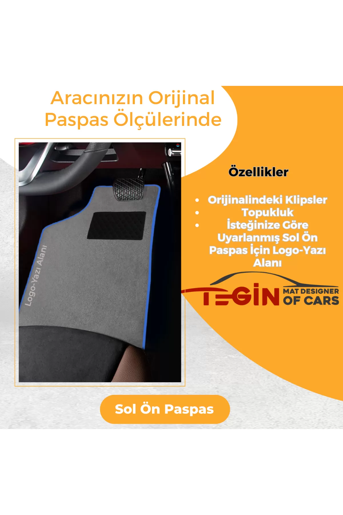 Audi Q5 2008-2017 Prime Gri Halı Mavi Kenar Halı Paspas
