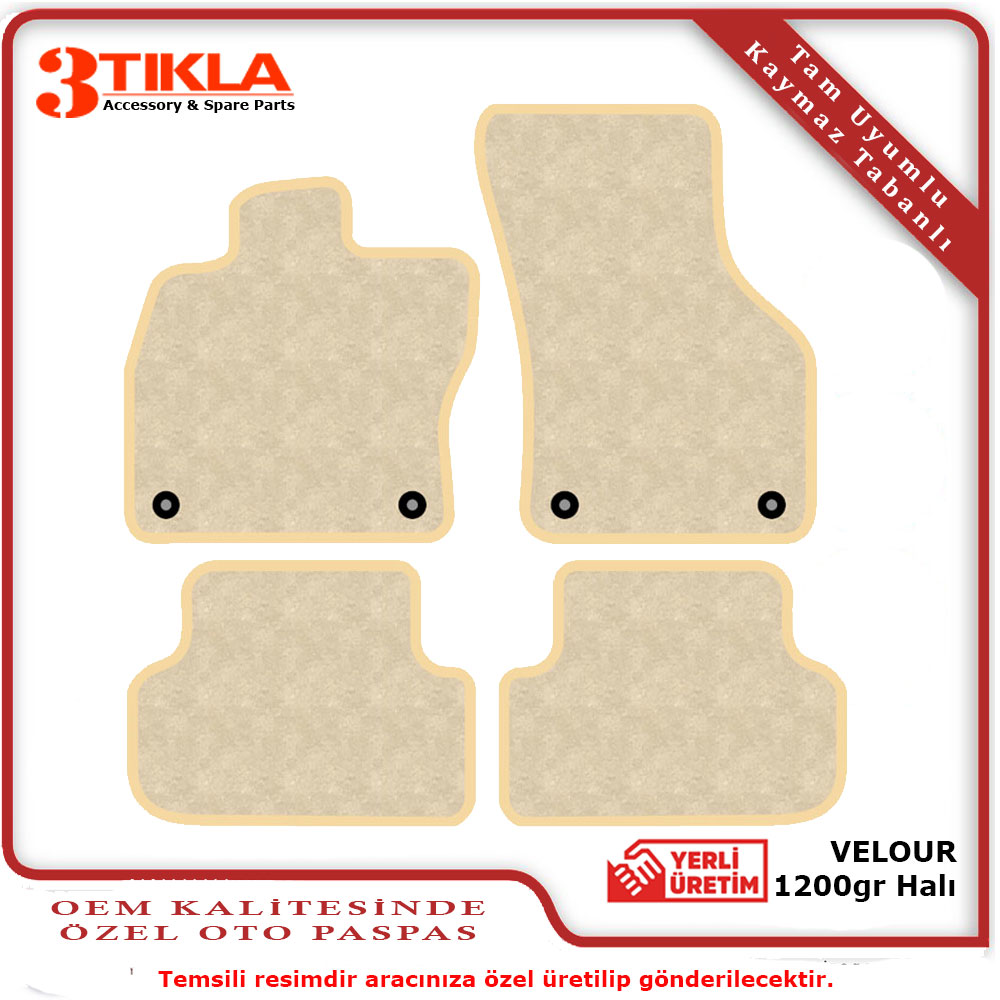 Audi Q5 2008-2017 Lüks Halı Paspas Seti bej