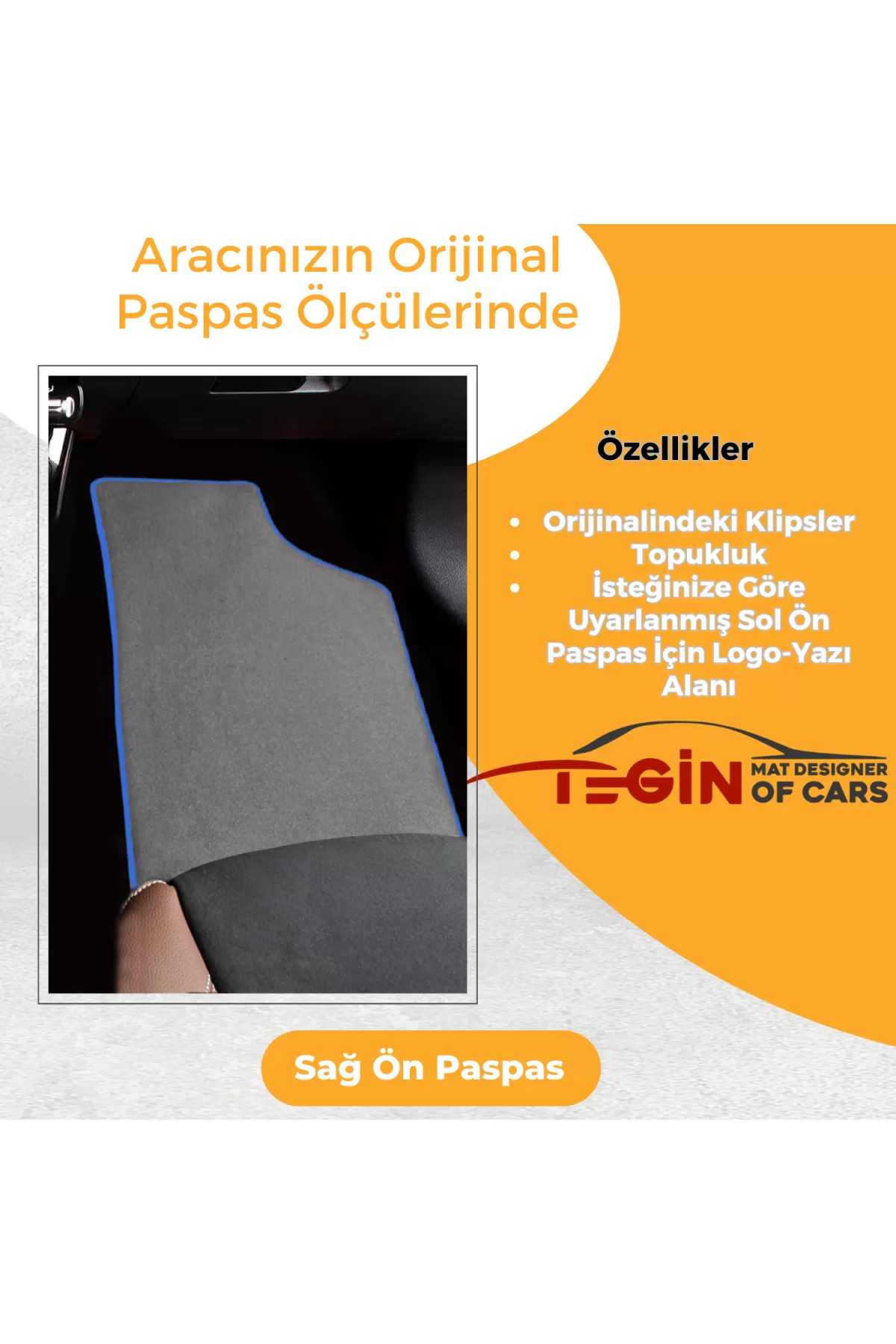 Audi Q5 2008-2017 Prime Gri Halı Mavi Kenar Halı Paspas