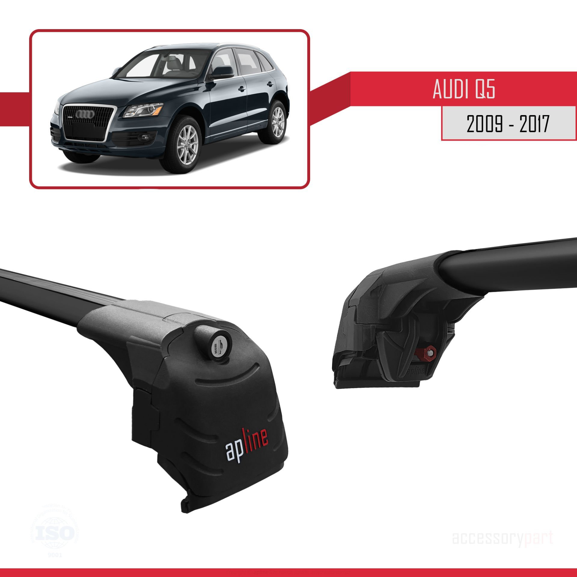 Audi Q5 (8R) 2009-2017 Arası ile uyumlu ACE-2 Ara Atkı Tavan Barı