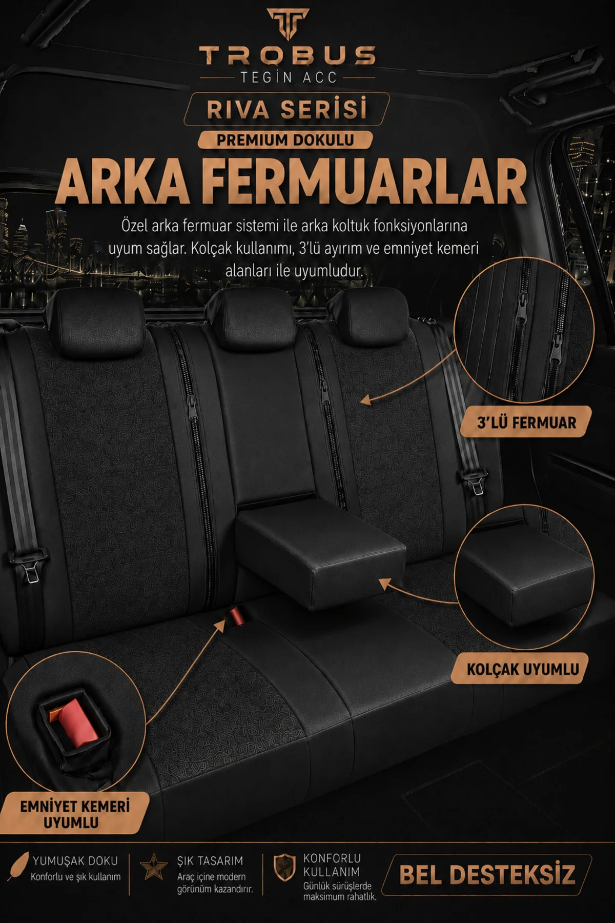 Audi Q7 2006-2015 Uyumlu Riva Serisi Tay Tüyü Oto Koltuk Kılıfı Siyah Audi Q7 2006-2015 Uyumlu Riva Serisi Tay Tüyü Oto Koltuk Kılıfı Siyah