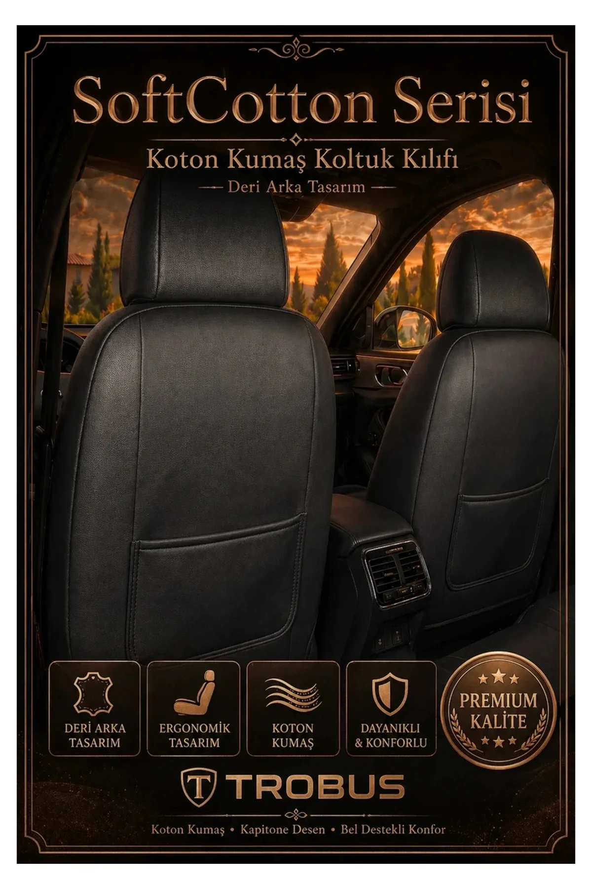 Audi Q7 2006-2015 Uyumlu SoftCotton Serisi Pamuklu Oto Koltuk Kılıfı Mavi - Siyah Fiyatı, Yorumları ve Özellikleri