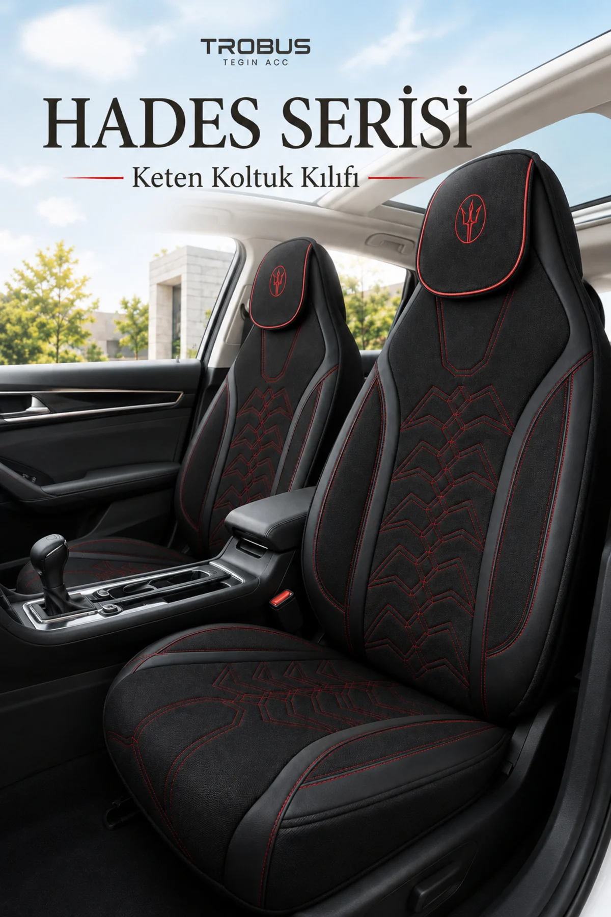 Audi Q7 2006-2015 Uyumlu Hades Serisi Keten Oto Koltuk Kılıfı Siyah Kırmızı Fiyatı, Yorumları ve Özellikleri