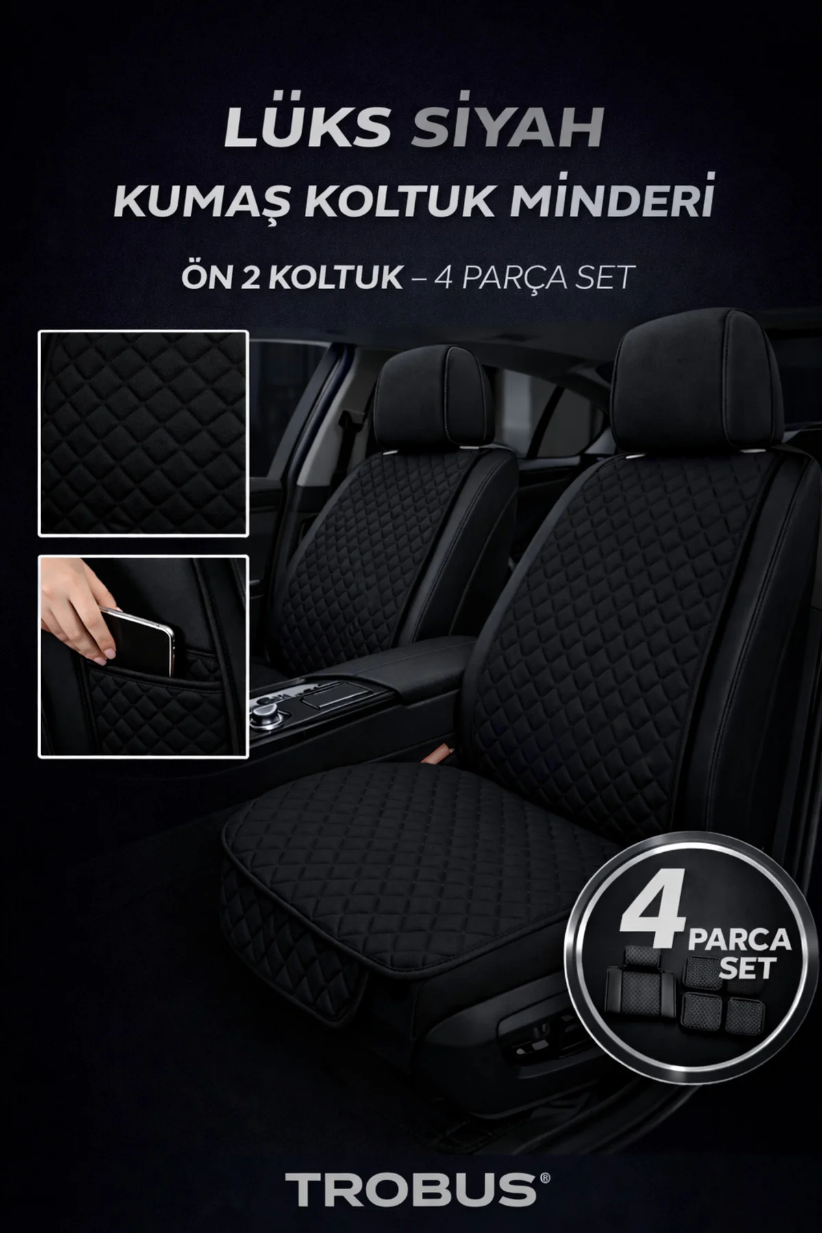 Audi Q7 2006-2015 Uyumlu 5 Parça Terletmez Kumaş Koltuk Minderi Siyah Fiyatı, Yorumları ve Özellikleri