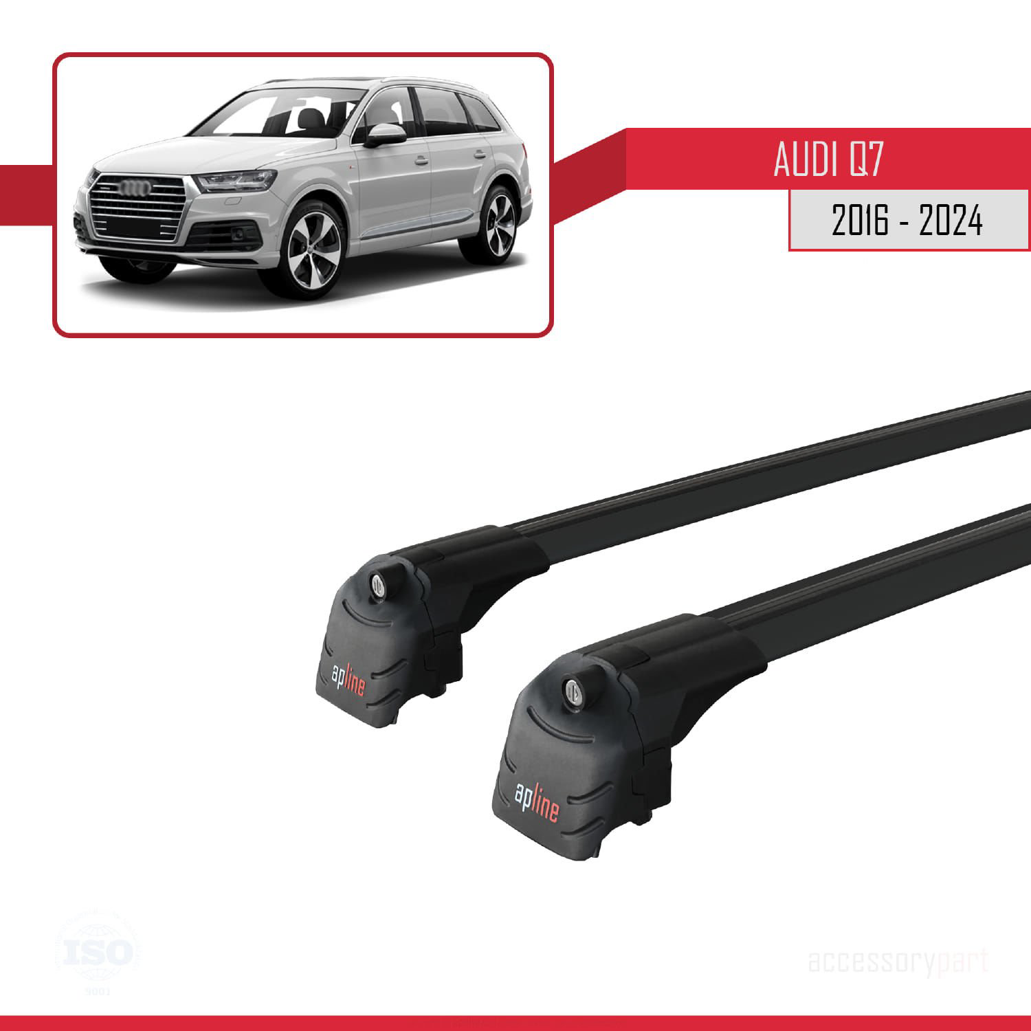 Audi Q7 (4M) 2016 ve Sonrası ile uyumlu ACE-2 Ara Atkı Tavan Barı