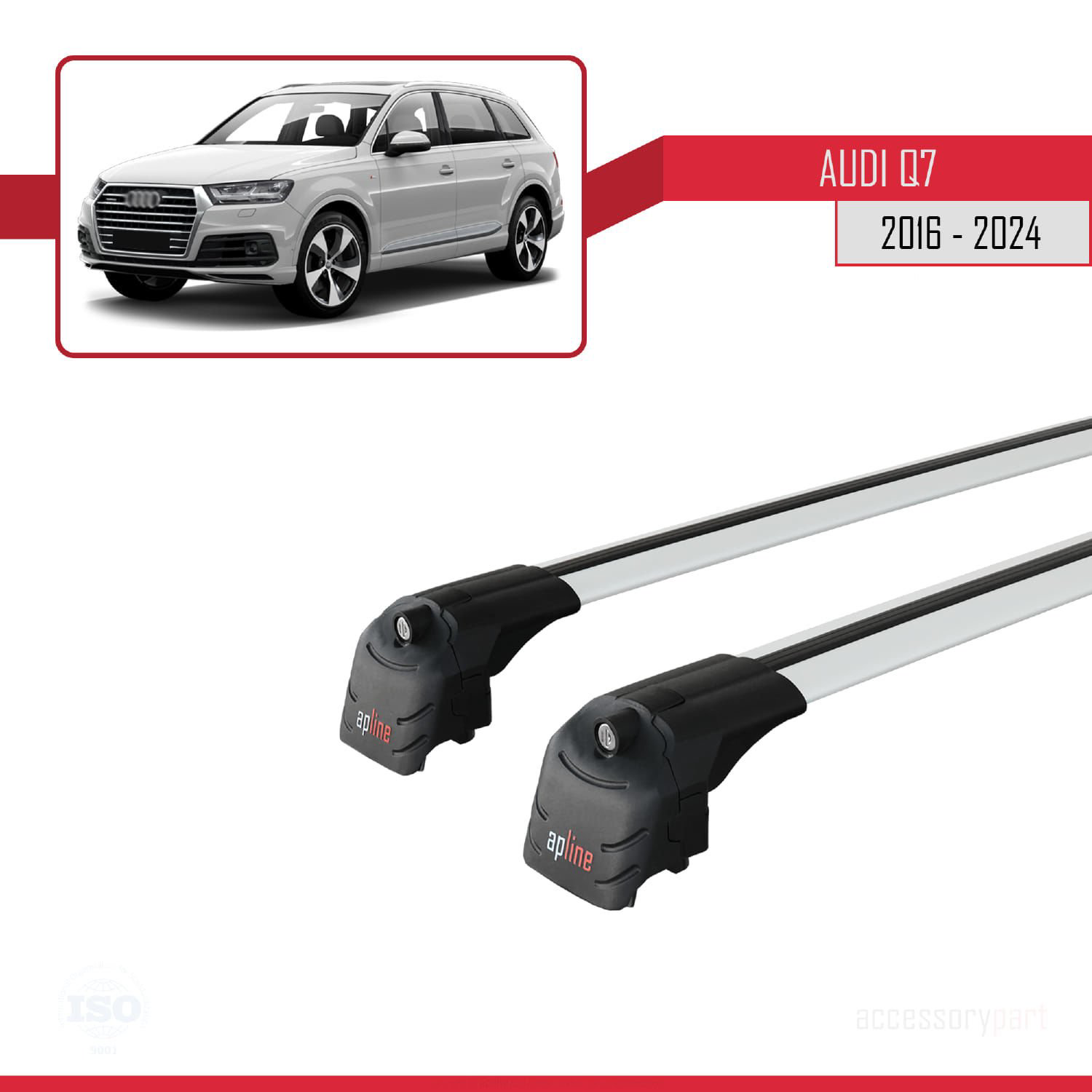 Audi Q7 (4M) 2016 ve Sonrası ile uyumlu ACE-2 Ara Atkı Tavan Barı