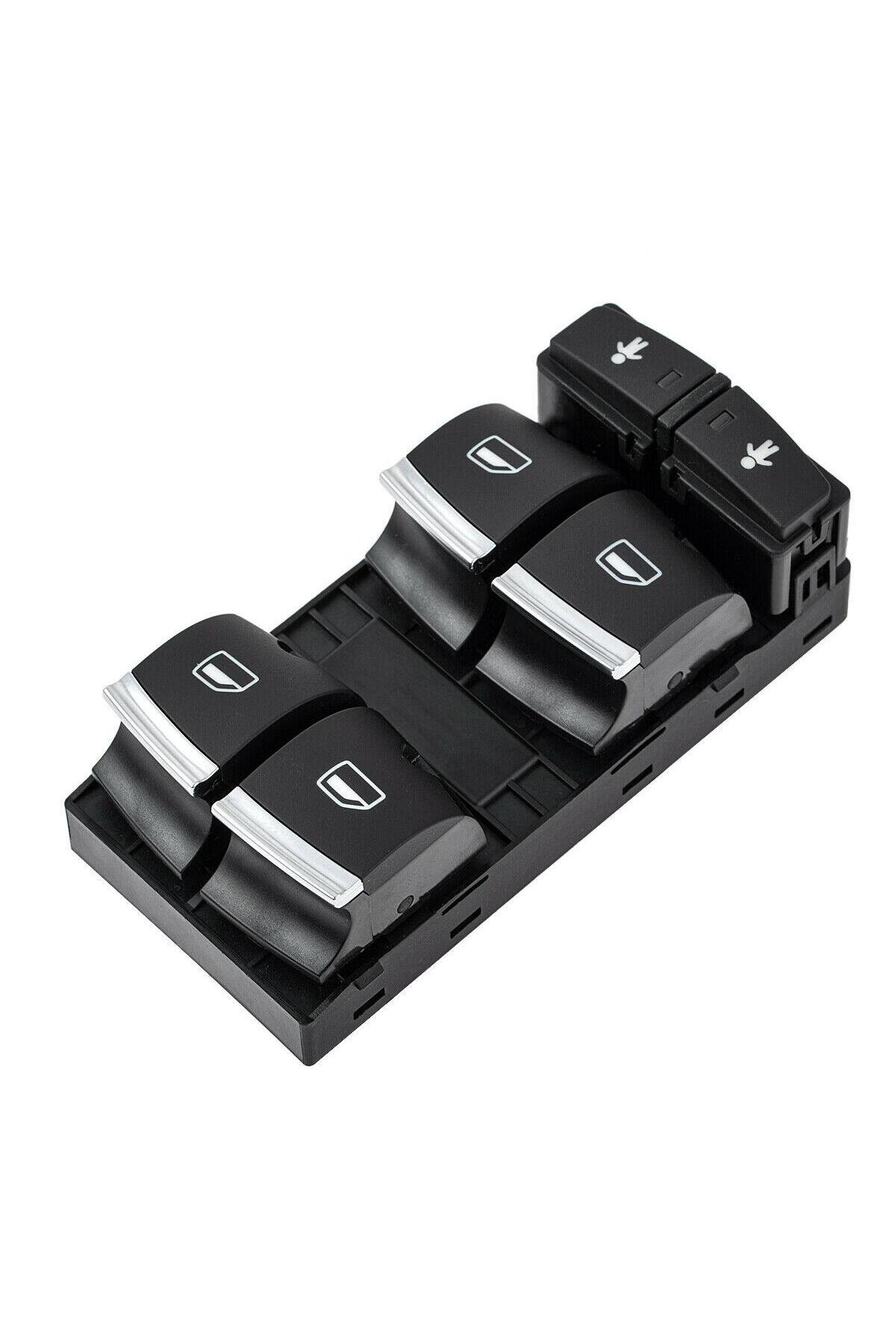 Audi Q7 Sol Dörtlü Cam Düğmesi Anahtarı Krom Kilitli 2006--2014