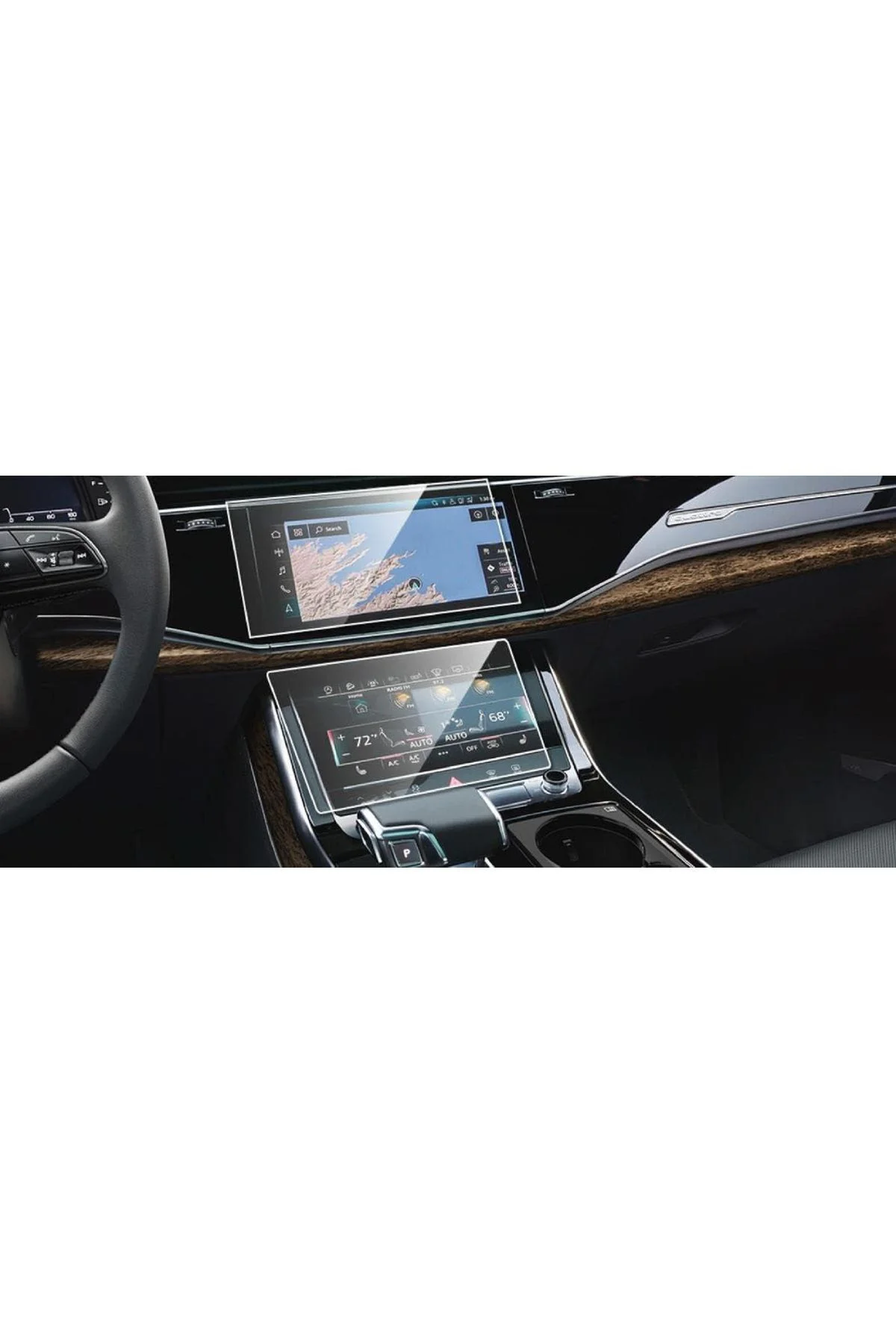 Audi Q8 2020-2023 Multimedya Çift Nano Ekran Koruyucu Navigasyon Ekran Koruyucu