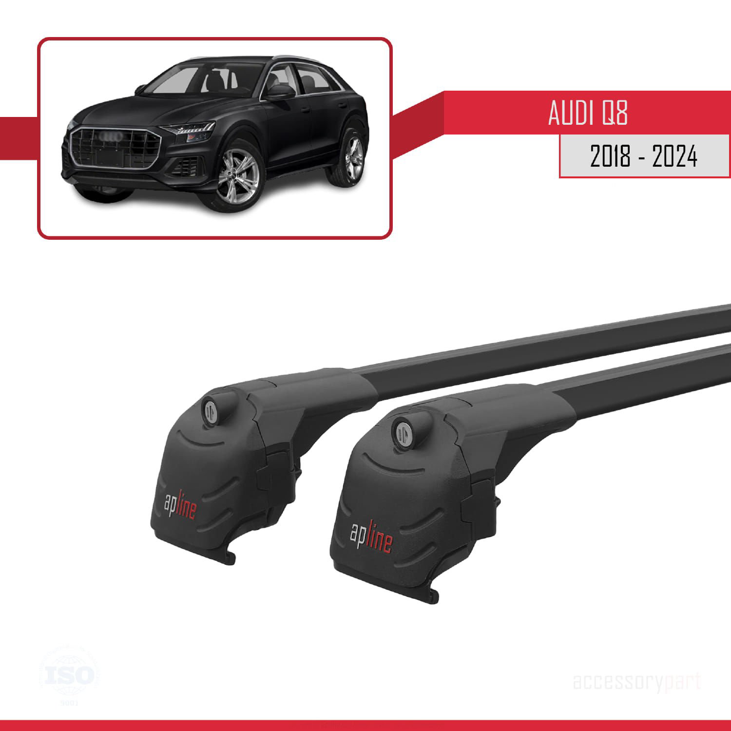 Audi Q8 (F1) 2018 ve Sonrası ile uyumlu ACE-2 Ara Atkı Tavan Barı