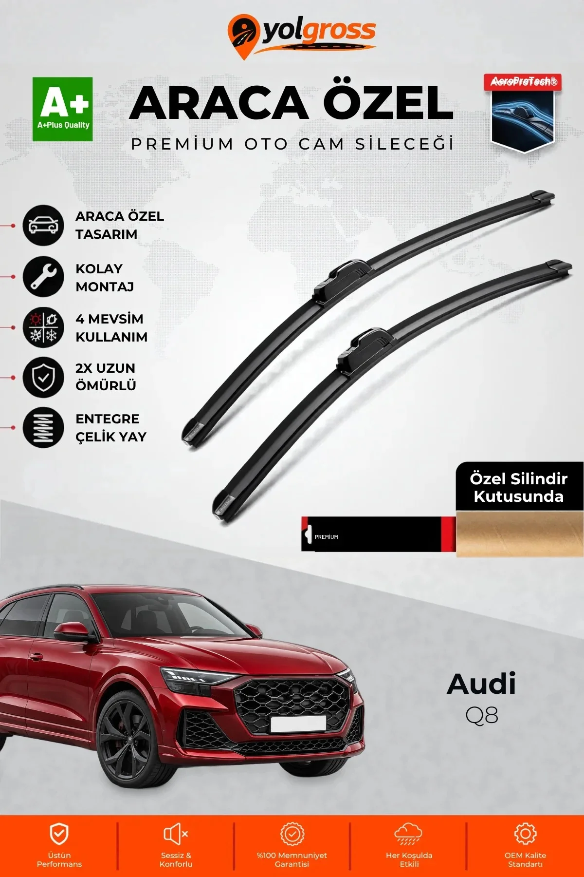 Audi Q8 Ön Cam Silecek Seti 2018 Üzeri Premium Araca Özel 65-50 Cm A+ Kalite Audi Q8 Ön Cam Silecek Seti 2018 Üzeri Premium Araca Özel 65-50 Cm A+ Kalite