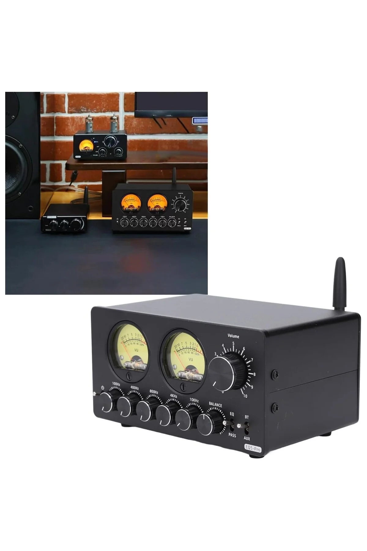 Audio 5 Band Ekolayzır, Ev Stereo Için Vintage Vu Metre Ile 5.0 E