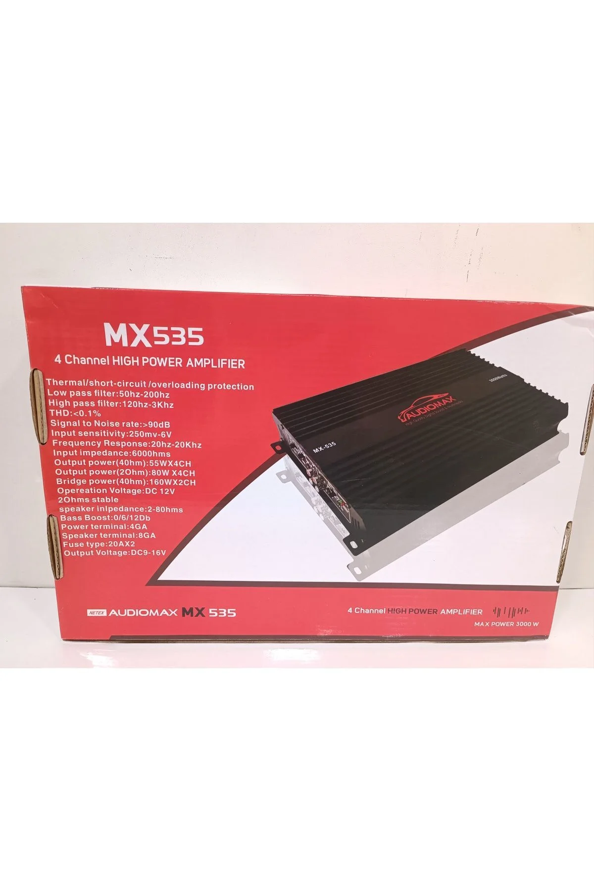 AUDIOMAX MX535 4 KANAL 3000 ARAÇ SES SİSTEM AMFİSİ