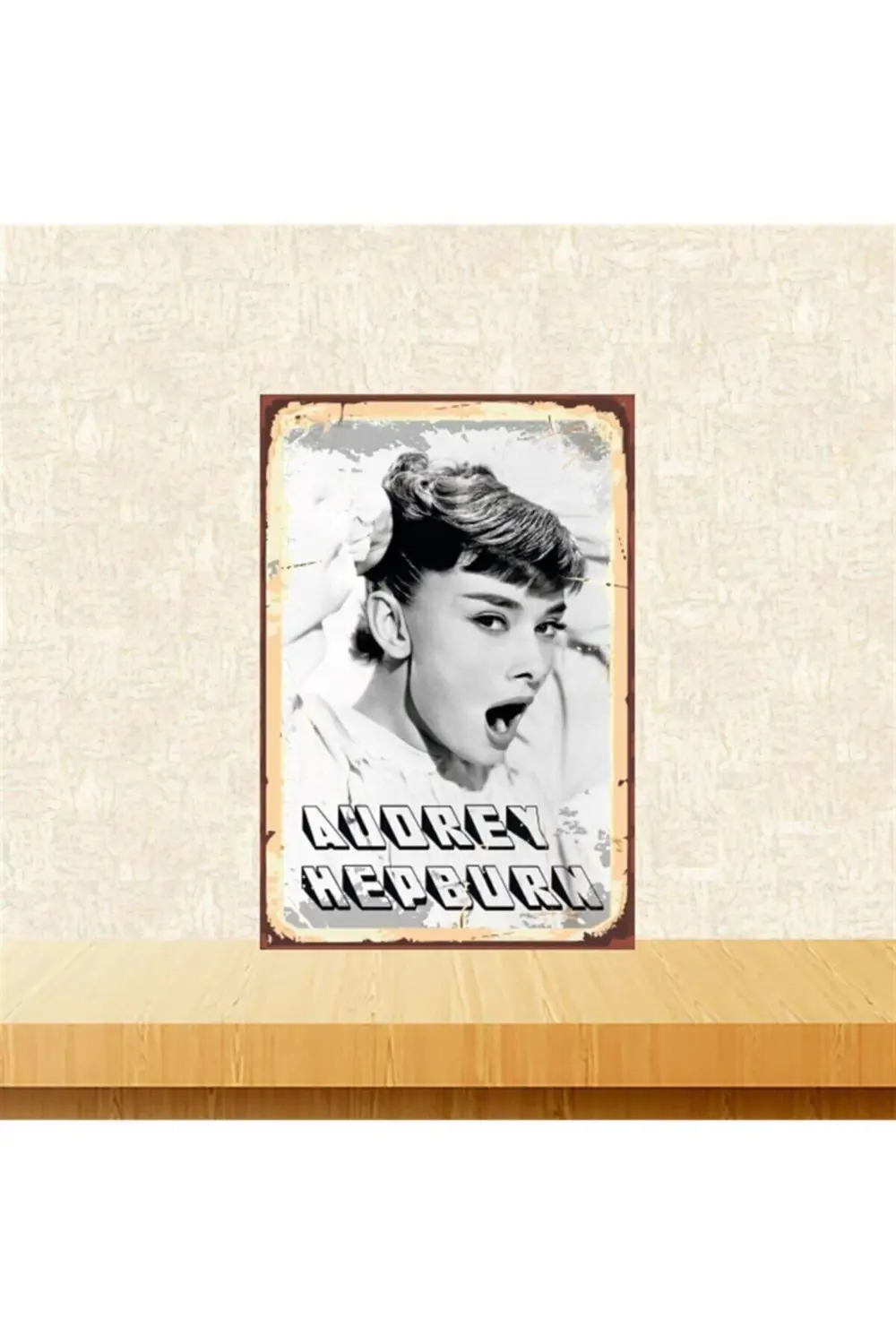 Audrey Hepburn Tasarımlı 20-30 Cm Retro Ahşap Tablo Tkfx5271
