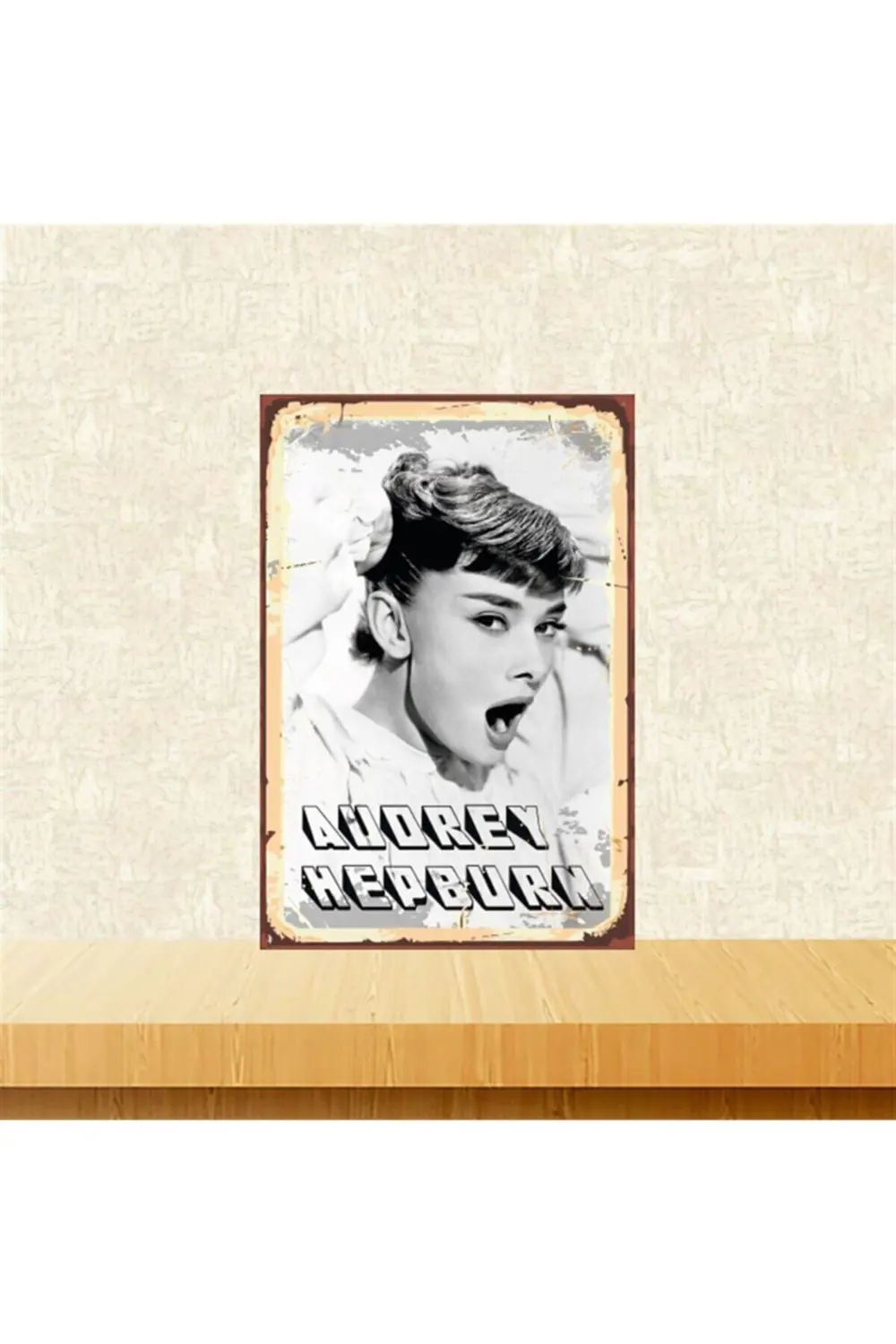 Audrey Hepburn Tasarımlı 20-30 Cm Retro Ahşap Tablo Tkfx5271