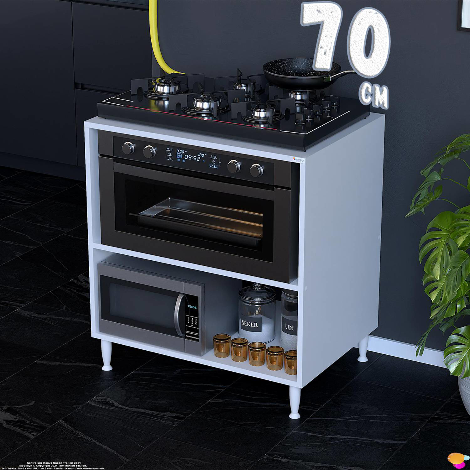 Aura 70 cm Set Üstü Ocak Modülü Fırınlık Mikrodalga Dolap Çok Ama Aura 70 cm Set Üstü Ocak Modülü Fırınlık Mikrodalga Dolap Çok Ama