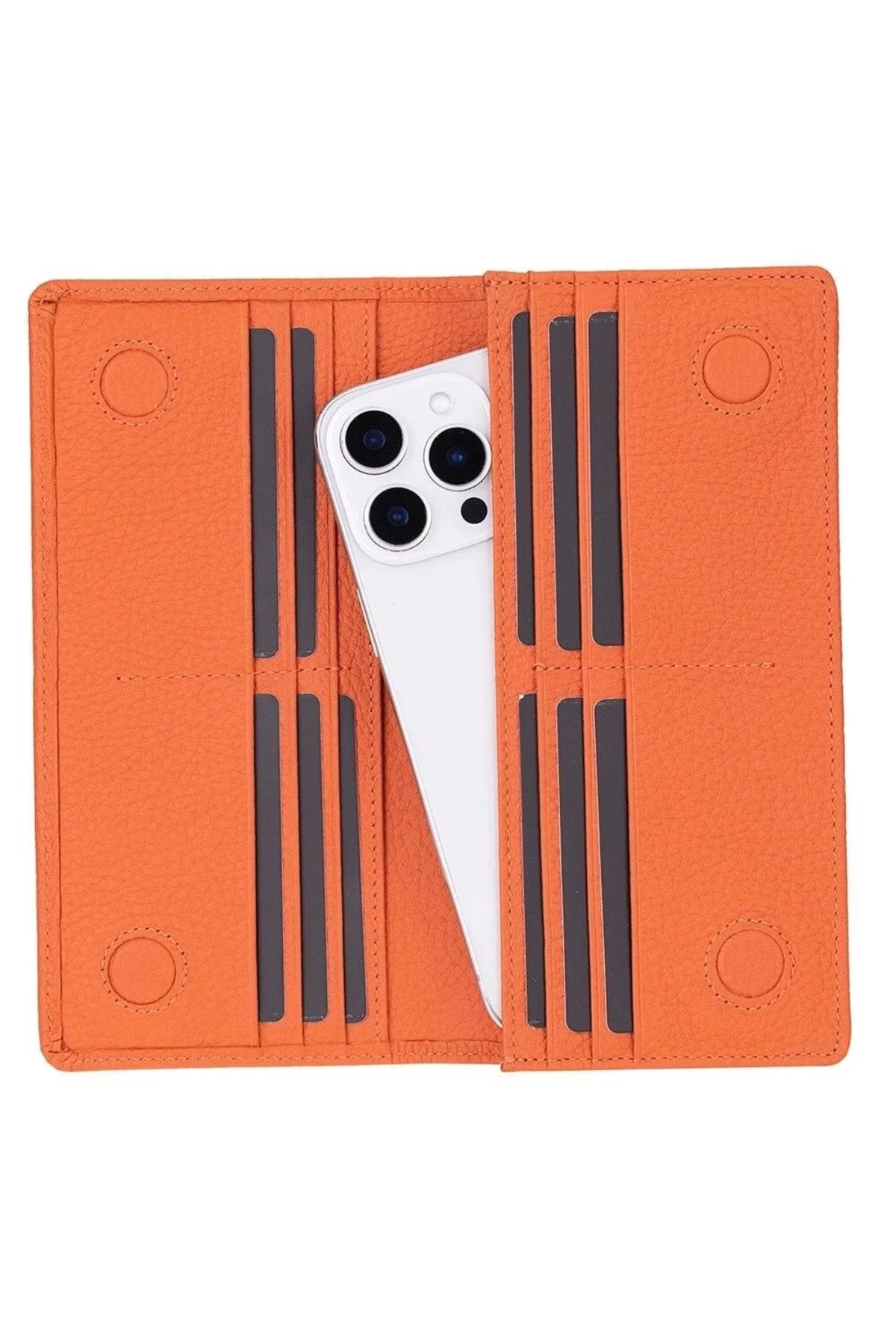 Aura Hakiki Deri, El Yapımı, Telefon Bölmeli, Kadın Cüzdanı, Port