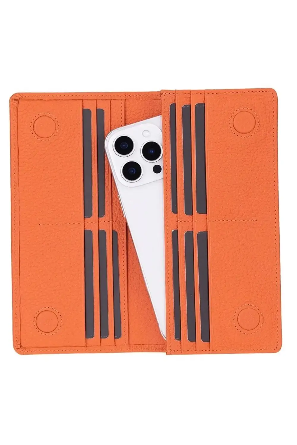 Aura Hakiki Deri, El Yapımı, Telefon Bölmeli, Kadın Cüzdanı, Port