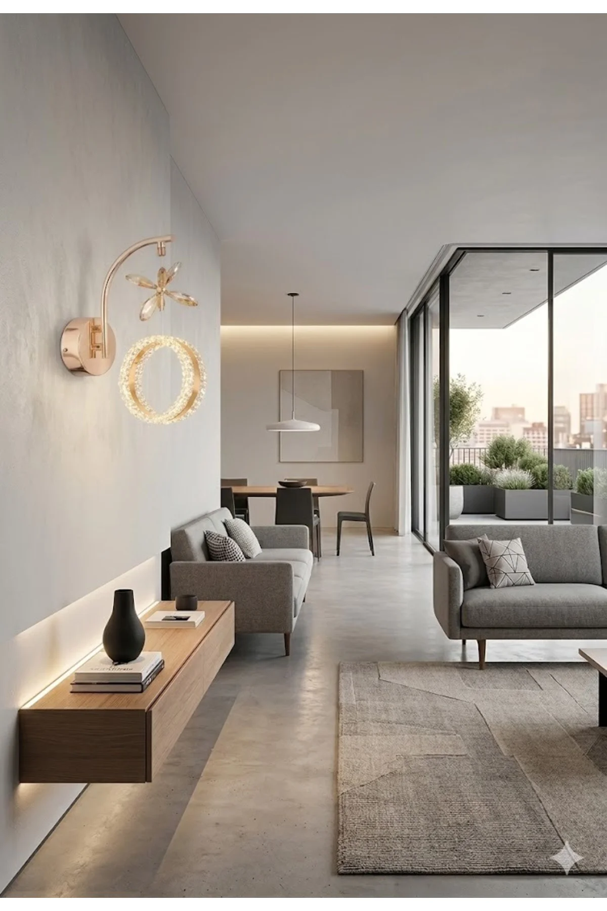 Aurea Model Tekli Gold 3 Renk Oturma Yatak Mutfak Çocuk Odası Modlu Led Aplik(KUMANDALI)