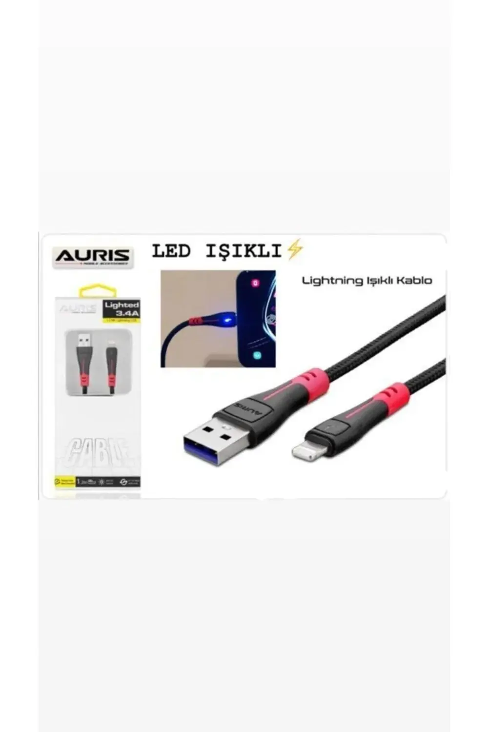 Aurıs Iphone Xs, Xs Max, Xr, X Vb.modellerine Uygun (LİGHTNİNG) 3