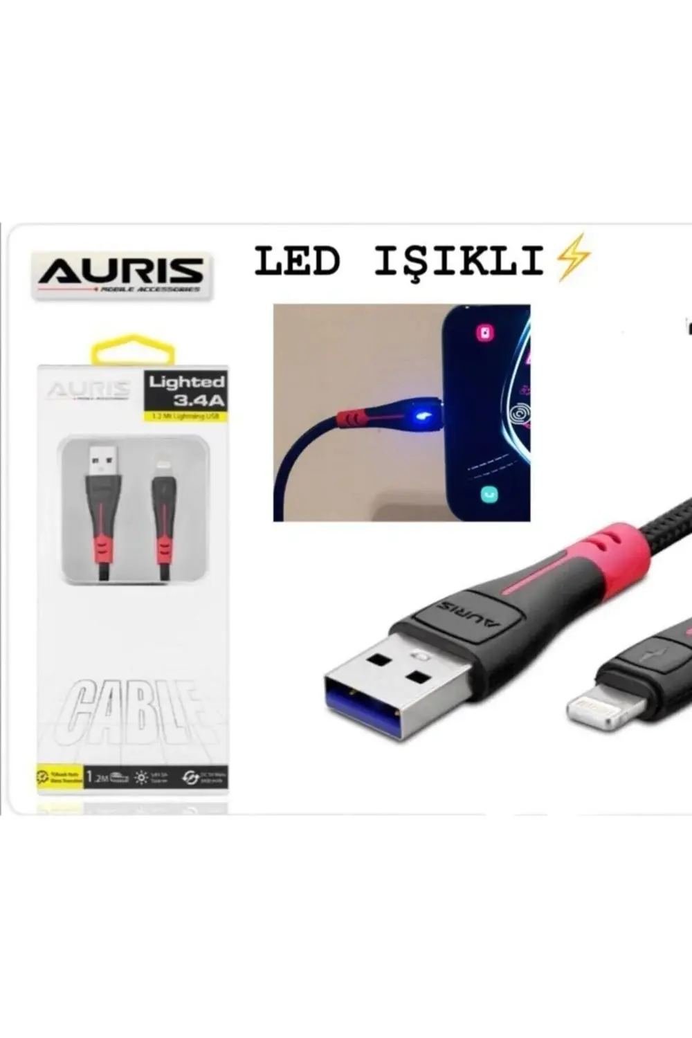 Aurıs Iphone Xs, Xs Max, Xr, X Vb.modellerine Uygun (LİGHTNİNG) 3