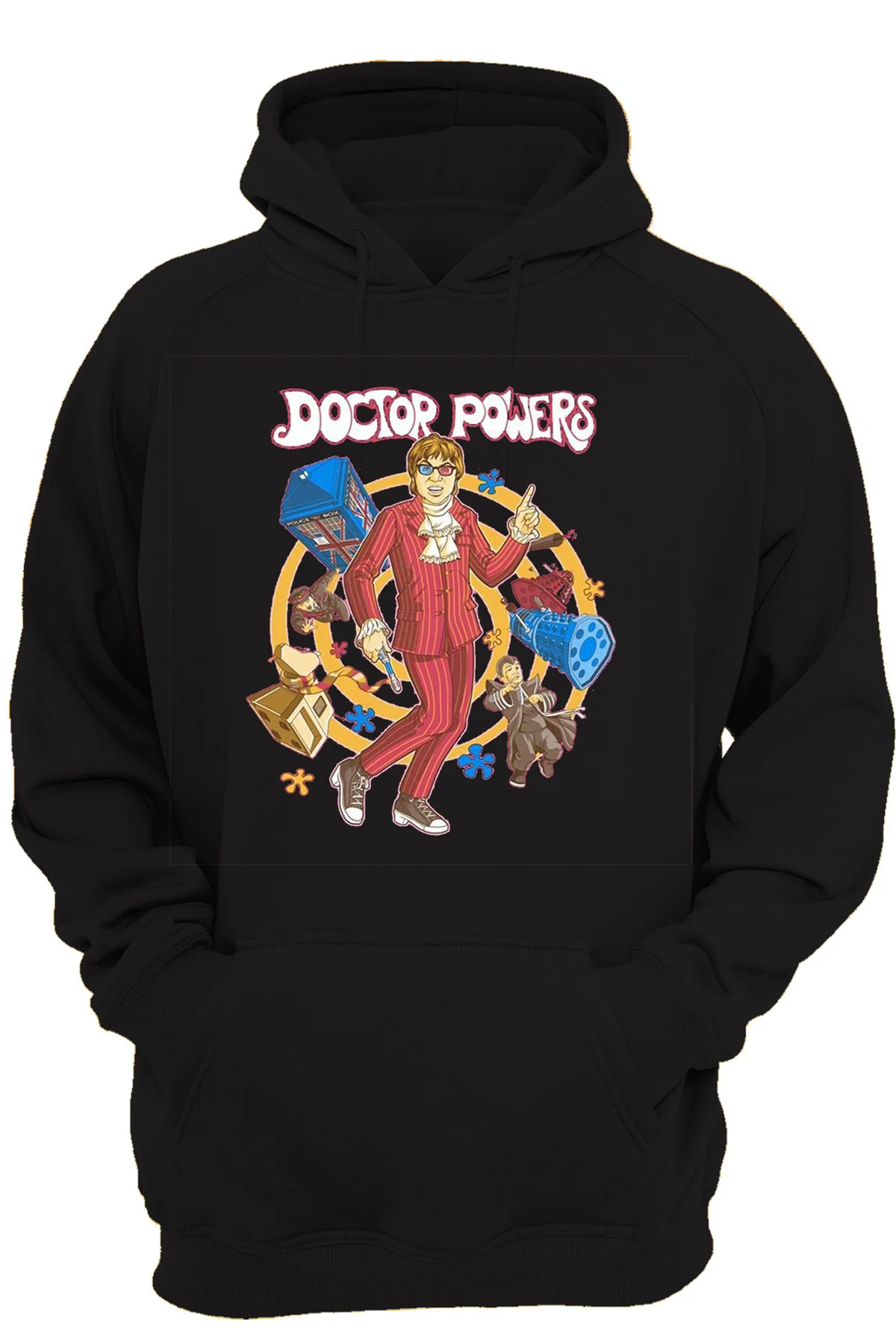 Austin Powers Ön Baskılı, %100 Pamuk, 3 Ipl. Şardonlu, Içi Polar, Çok Kalın Hoodie