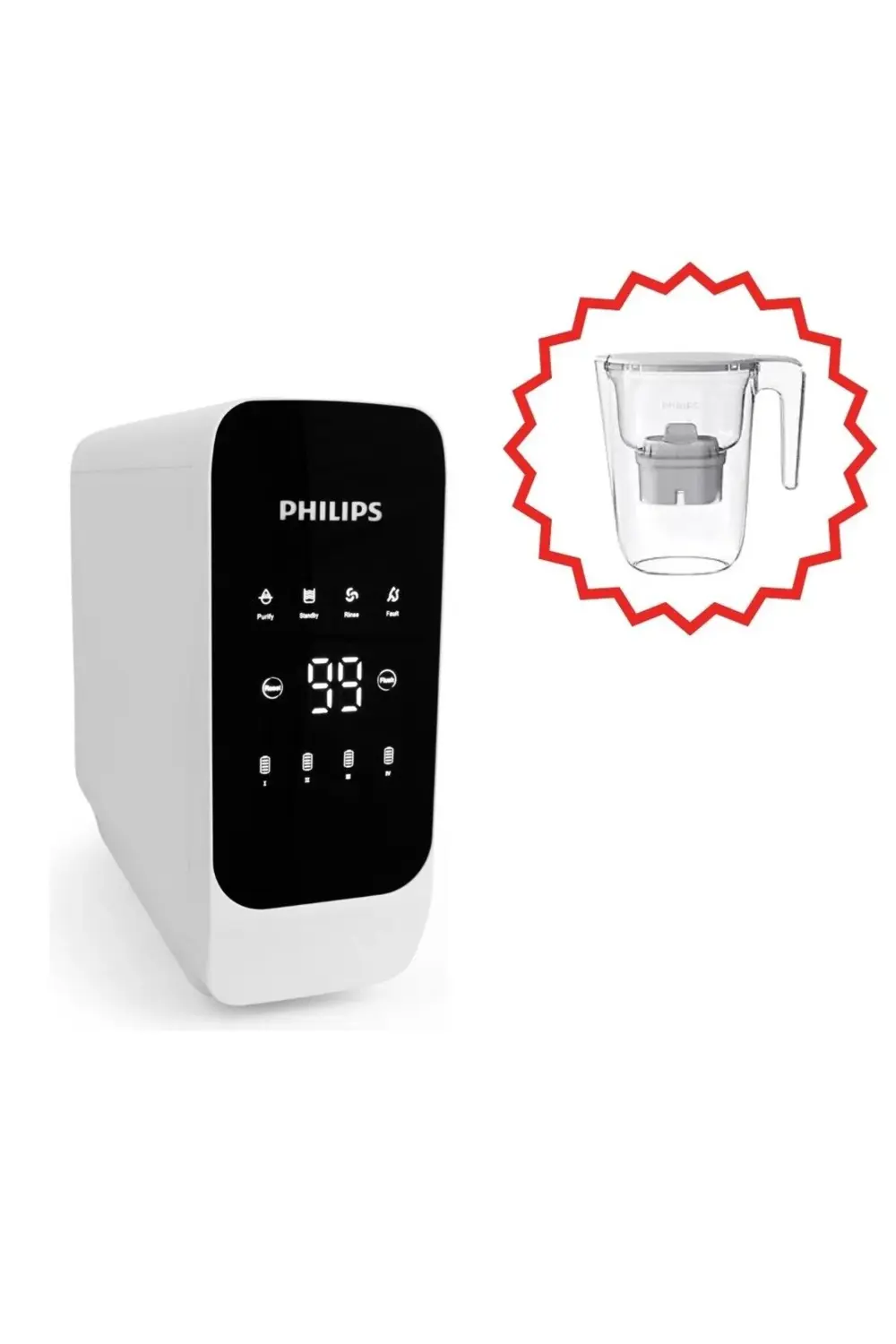 Philips Aut3063/62 Dijital Pompalı Su Arıtma Cihazı, Su Arıtma Filtreli S