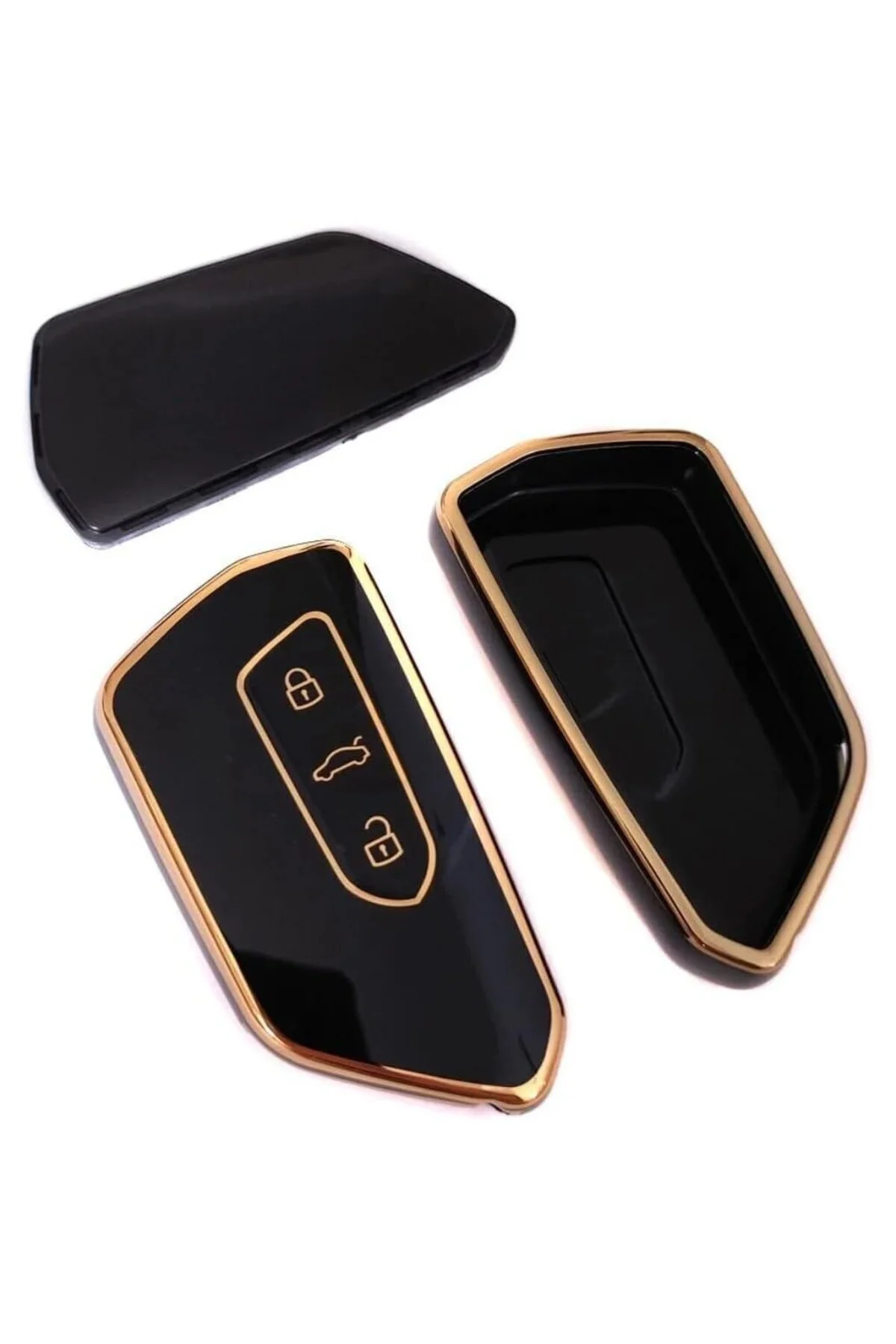 AutoHan Keys Volkswagen Golf 8 Uyumlu Akıllı Anahtar Kılıfı, Siya