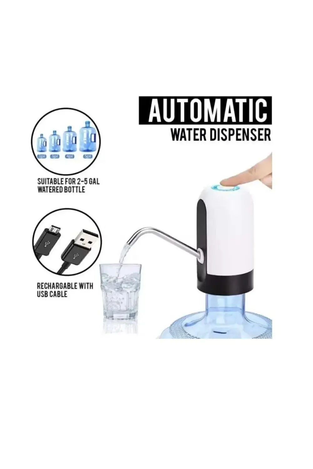 Automatic Water Dıspenser Şarjlı Otomatik Damacana Dijital Yeni N
