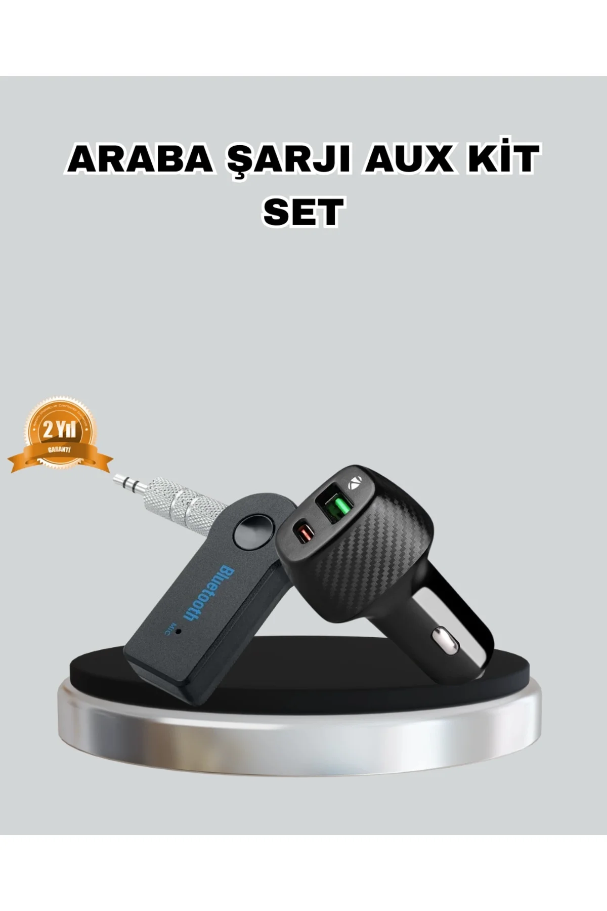 AUX Bluetooth Adaptör ve 38W Hızlı Araç Şarj Cihazı Seti AUX Bluetooth Adaptör ve 38W Hızlı Araç Şarj Cihazı Seti