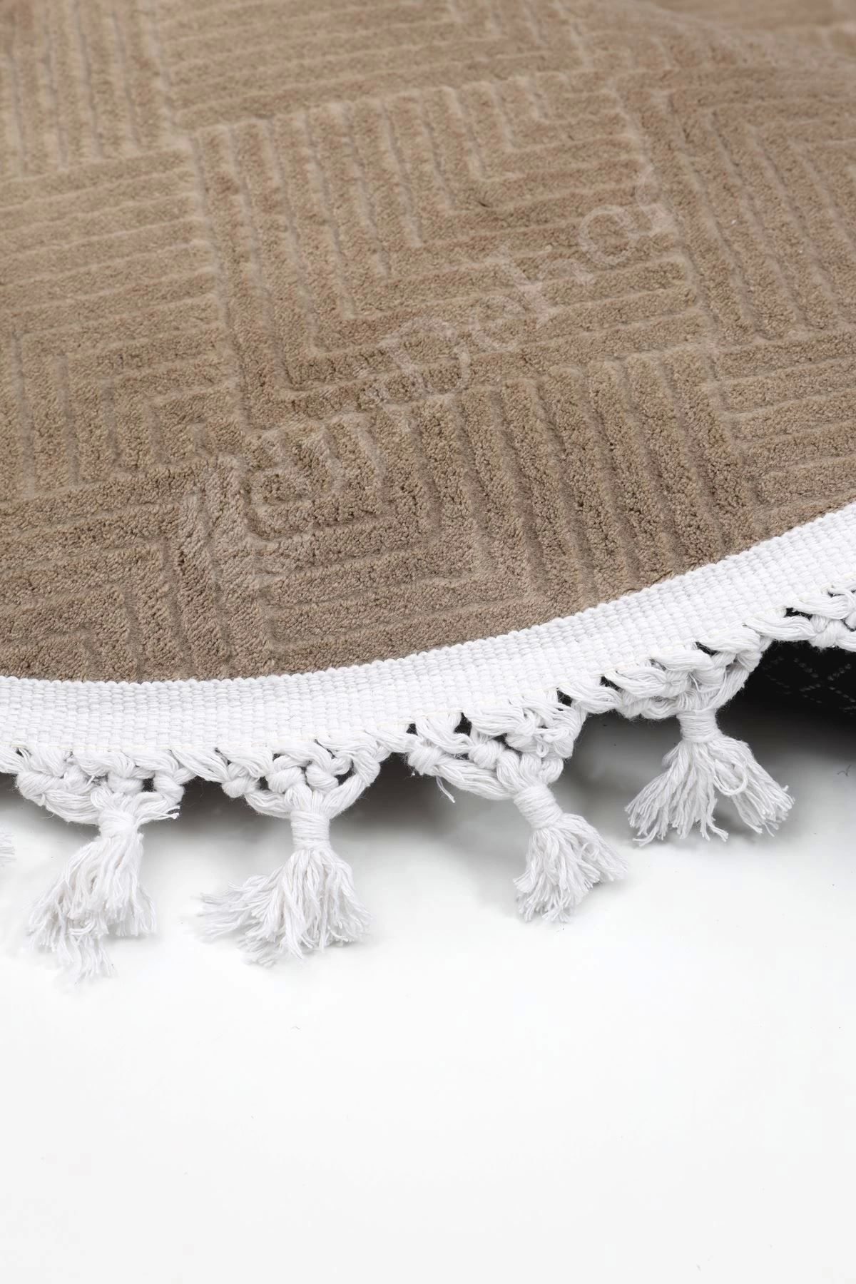 Dijidekor Avangard Yuvarlak Halı Pramit Kahve Salon Koridor Antre Mutfak Ha