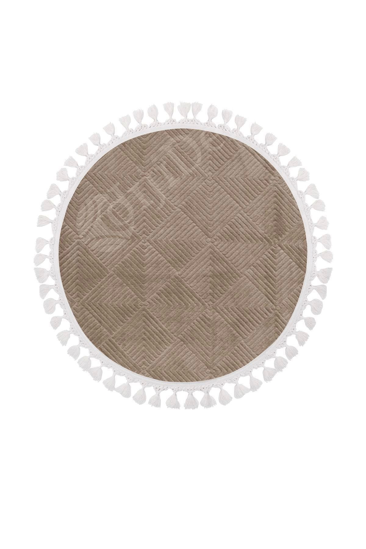 Dijidekor Avangard Yuvarlak Halı Pramit Kahve Salon Koridor Antre Mutfak Ha