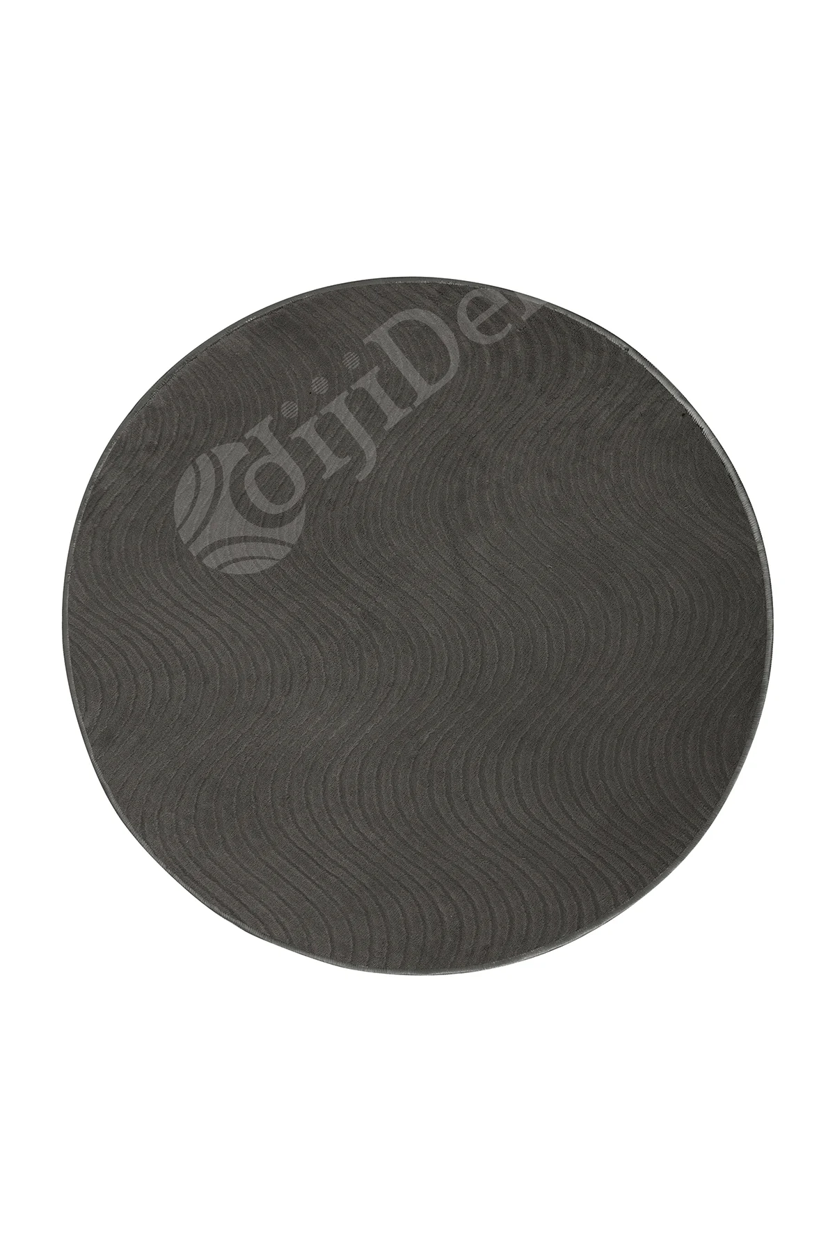 Avangard Yuvarlak Halı Sahra Antrasit Banyo Halısı Silinebilir 130X130