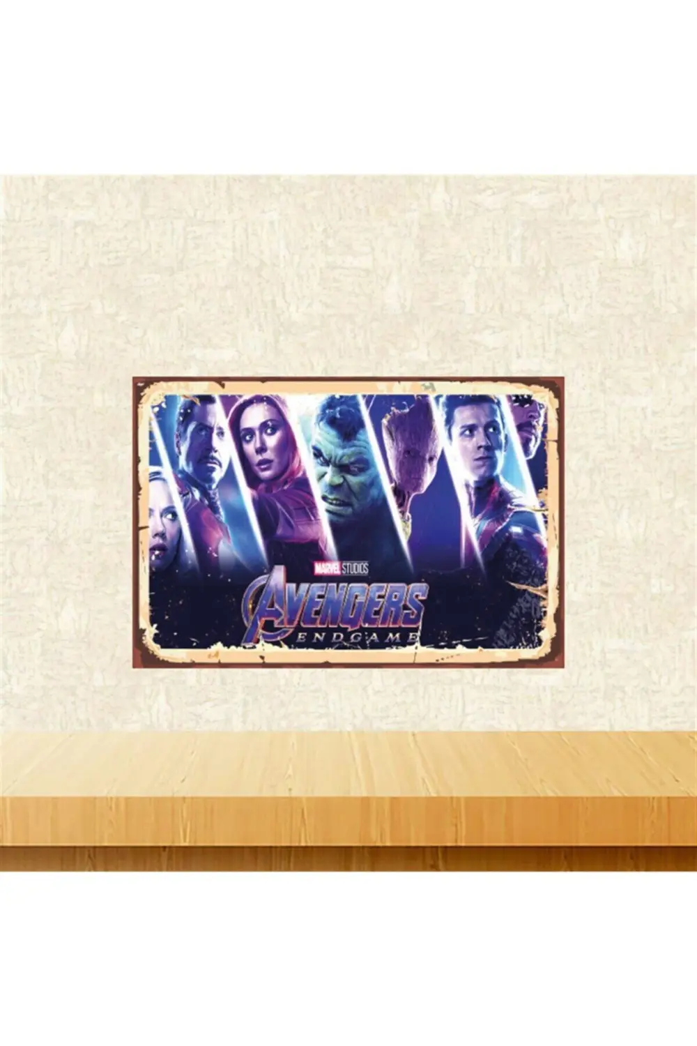 Avangers Endgame 20-30 cm Retro Ahşap Tablo Tkfx5572